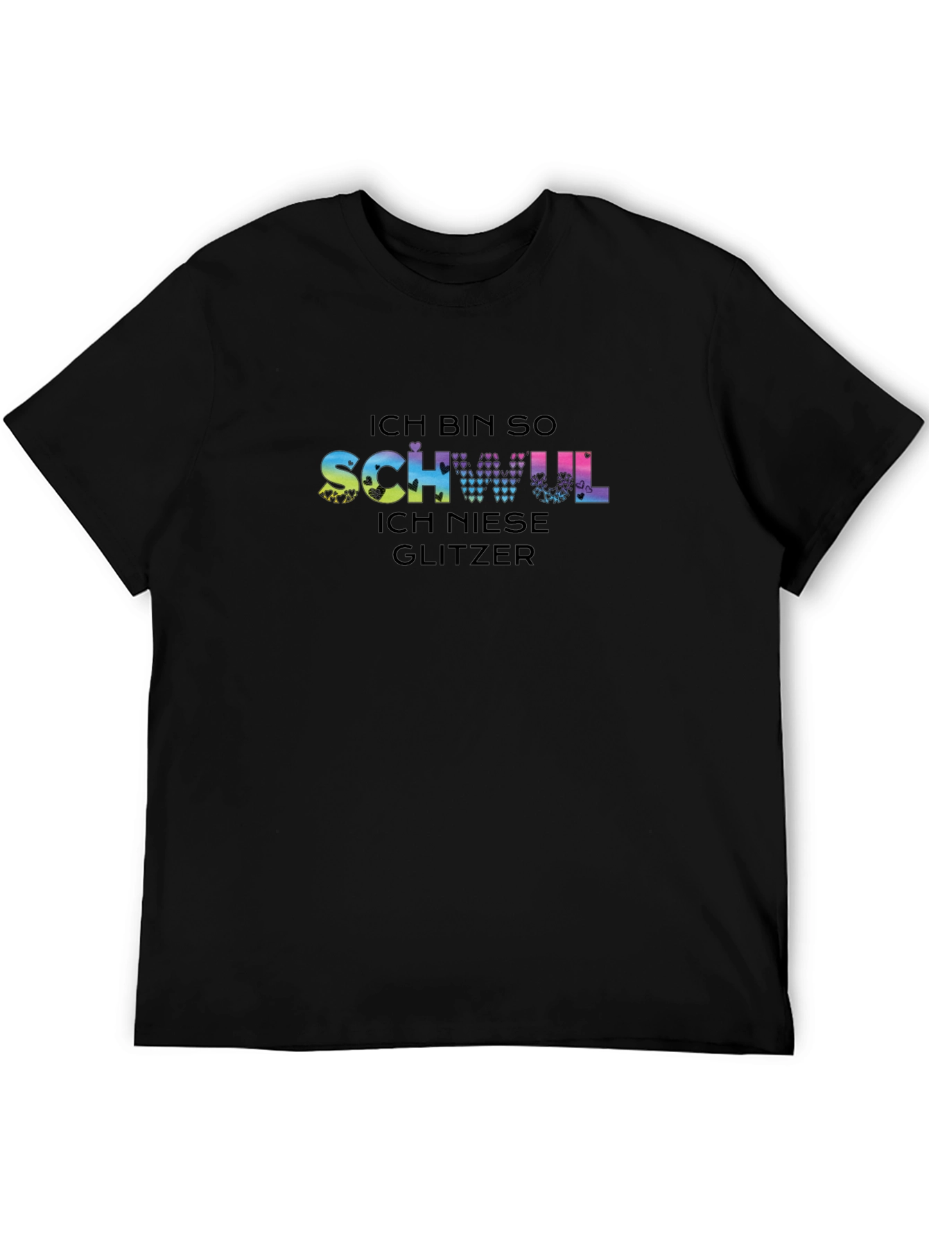 Ich Bin So Schwul Glitter Tee - Black Pride