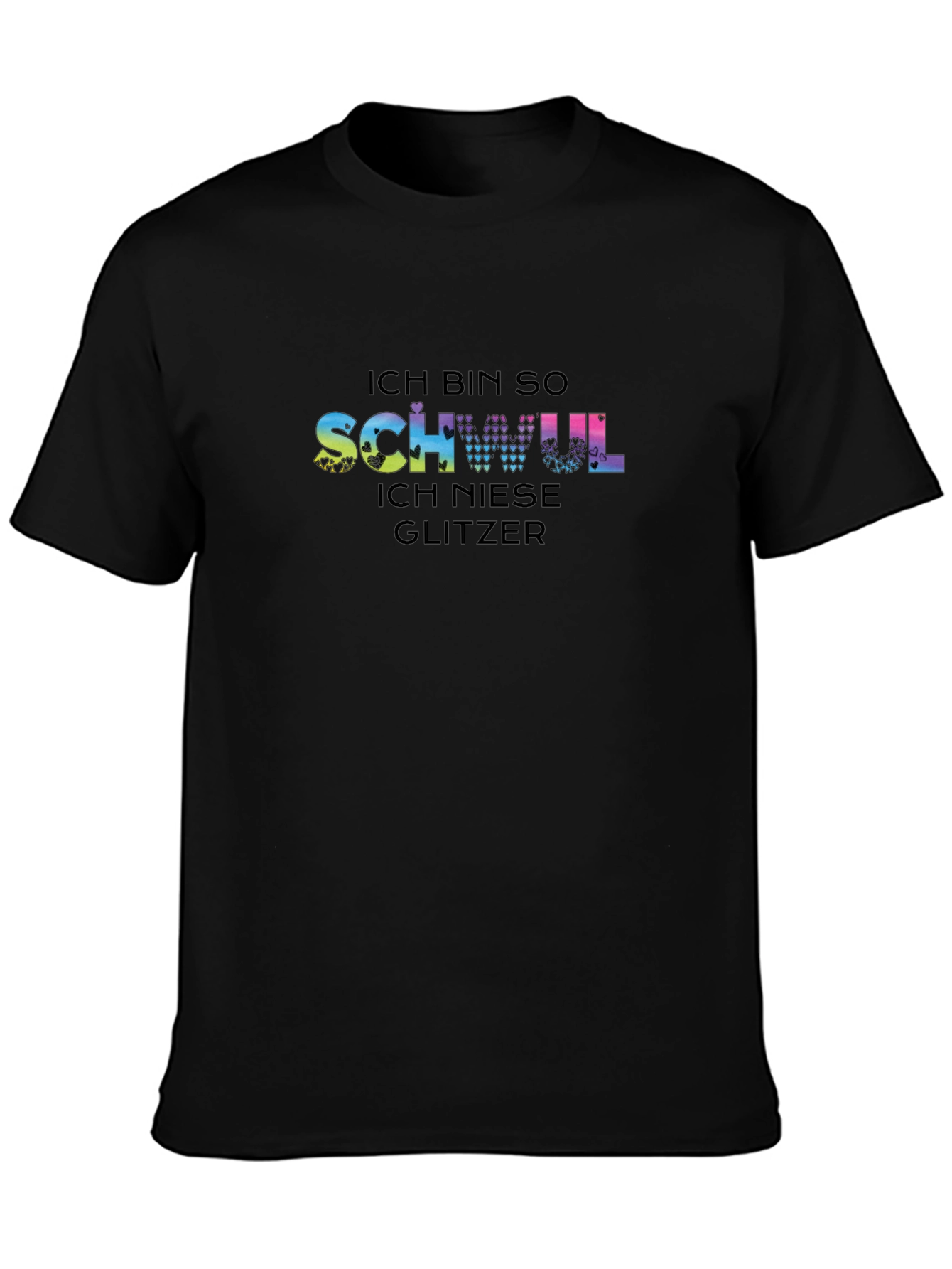 Ich Bin So Schwul Glitter Tee - Black Pride
