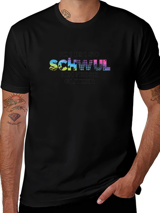 Ich Bin So Schwul Glitter Tee - Black Pride