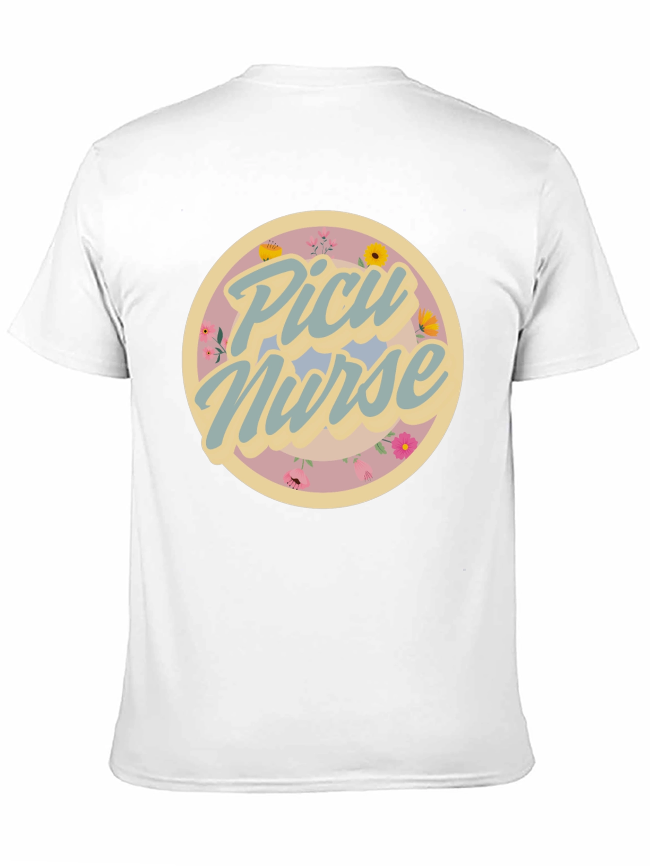 PICU Nurse Floral Graphic T-Shirt