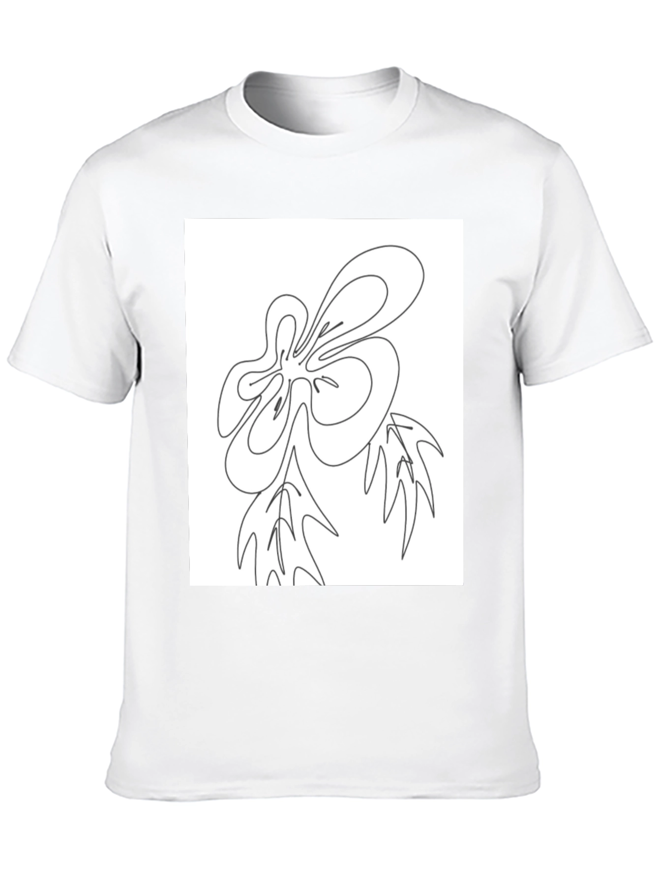 Abstract Line Art Graphic Black T-Shirt