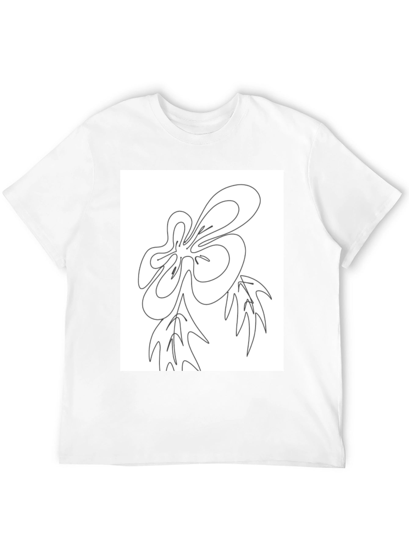 Abstract Line Art Graphic Black T-Shirt