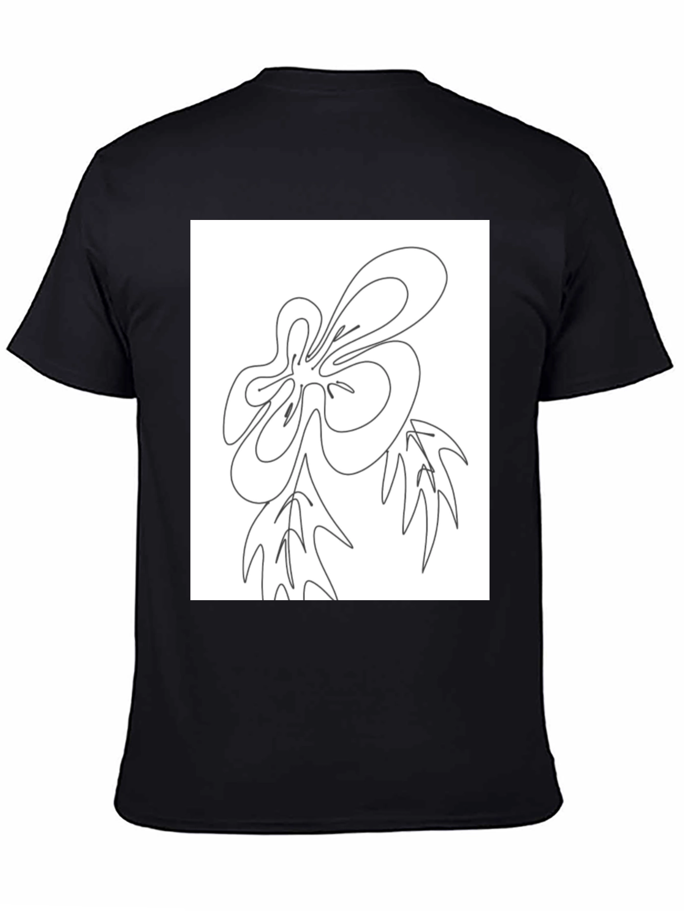 Abstract Line Art Graphic Black T-Shirt