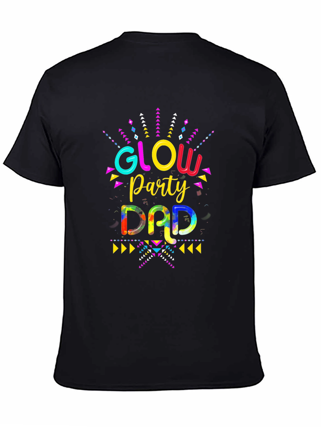 Glow Party Dad Graphic Tee - Mens Black T-Shirt