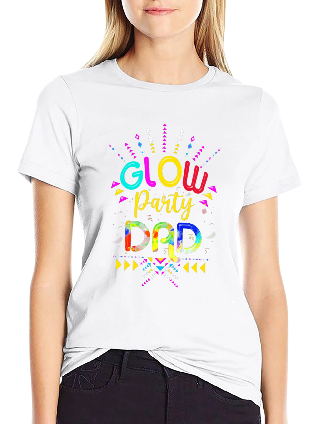 Glow Party Dad Graphic Tee - Mens Black T-Shirt