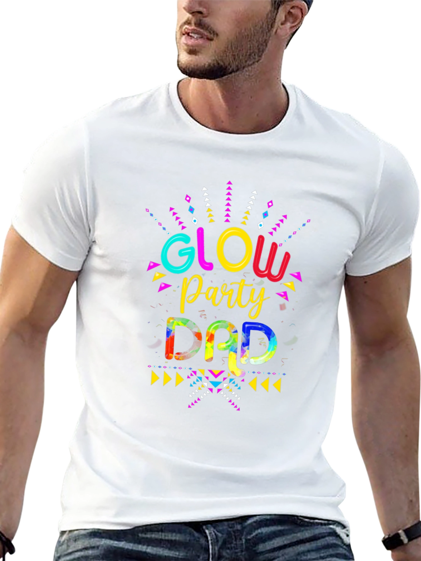 Glow Party Dad Graphic Tee - Mens Black T-Shirt