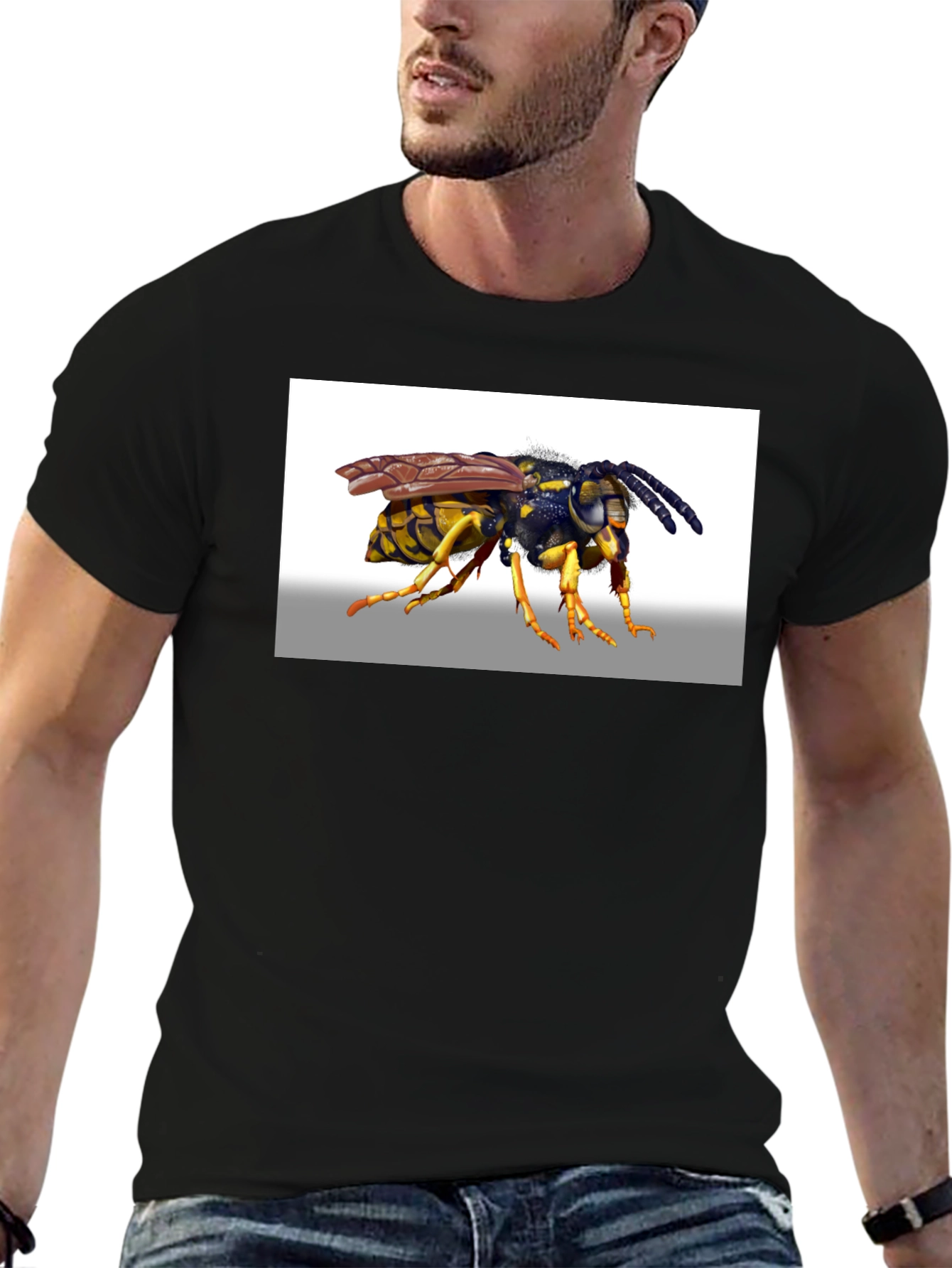 Wasp Graphic T-Shirt - Black Cotton Tee