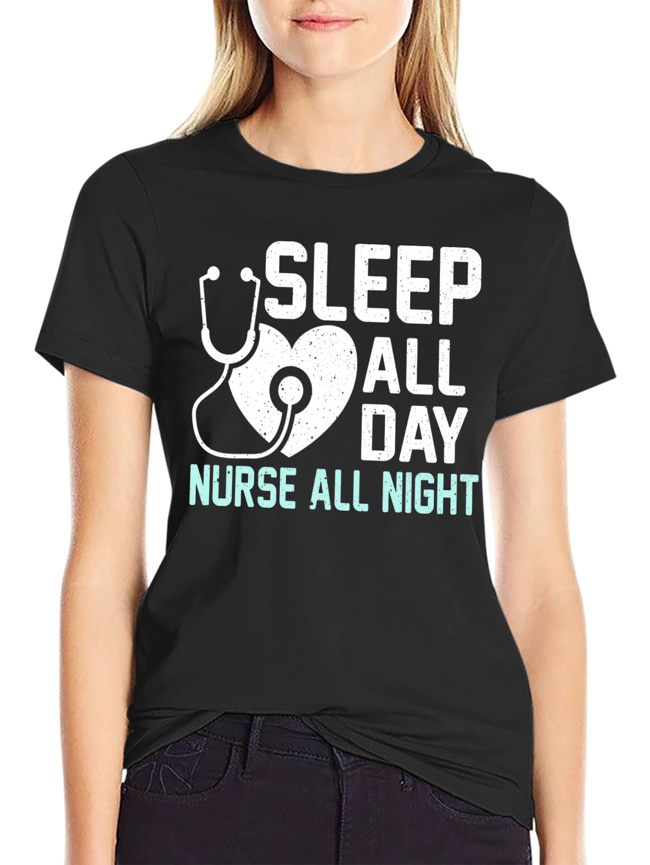 Nurse T-Shirt - Sleep All Day Nurse All Night