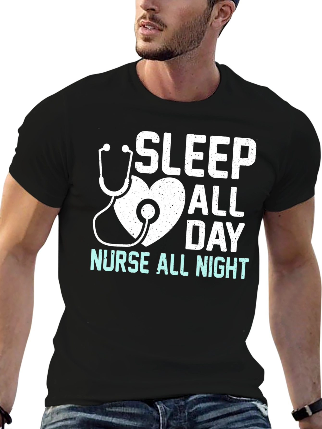 Nurse T-Shirt - Sleep All Day Nurse All Night