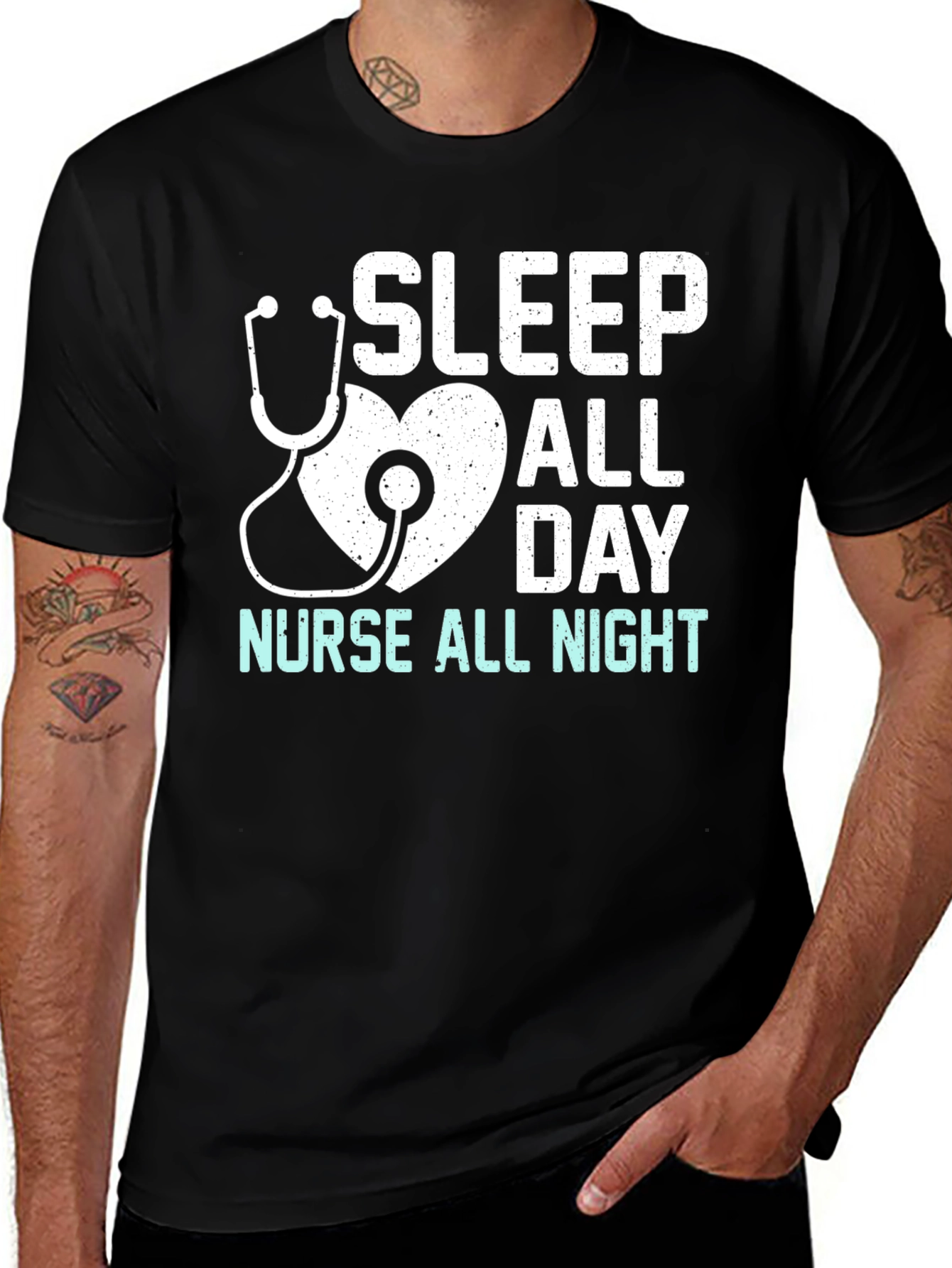 Nurse T-Shirt - Sleep All Day Nurse All Night