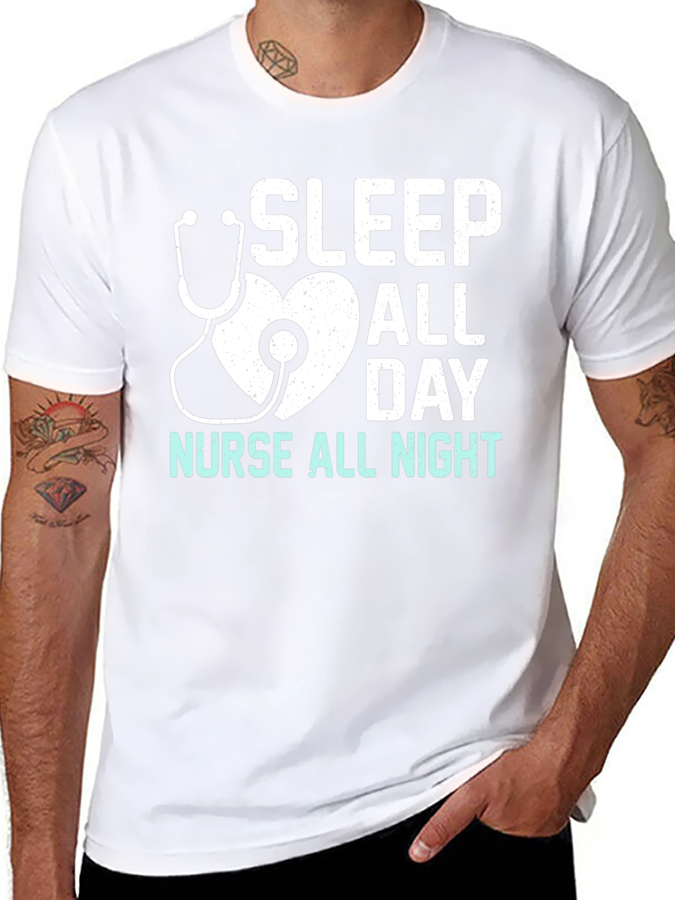 Nurse T-Shirt - Sleep All Day Nurse All Night