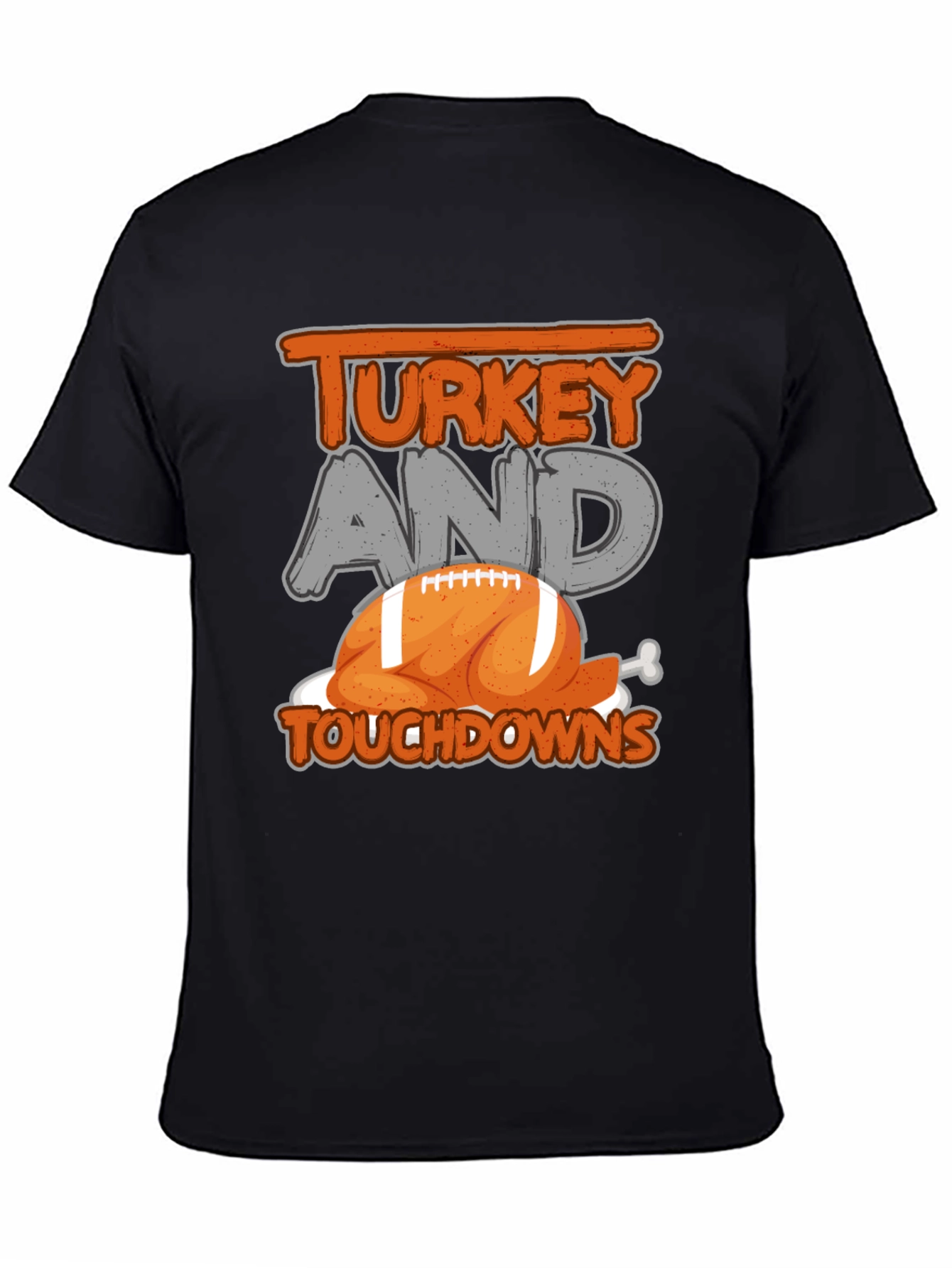 Turkey and Touchdowns Thanksgiving Football T-Shirt