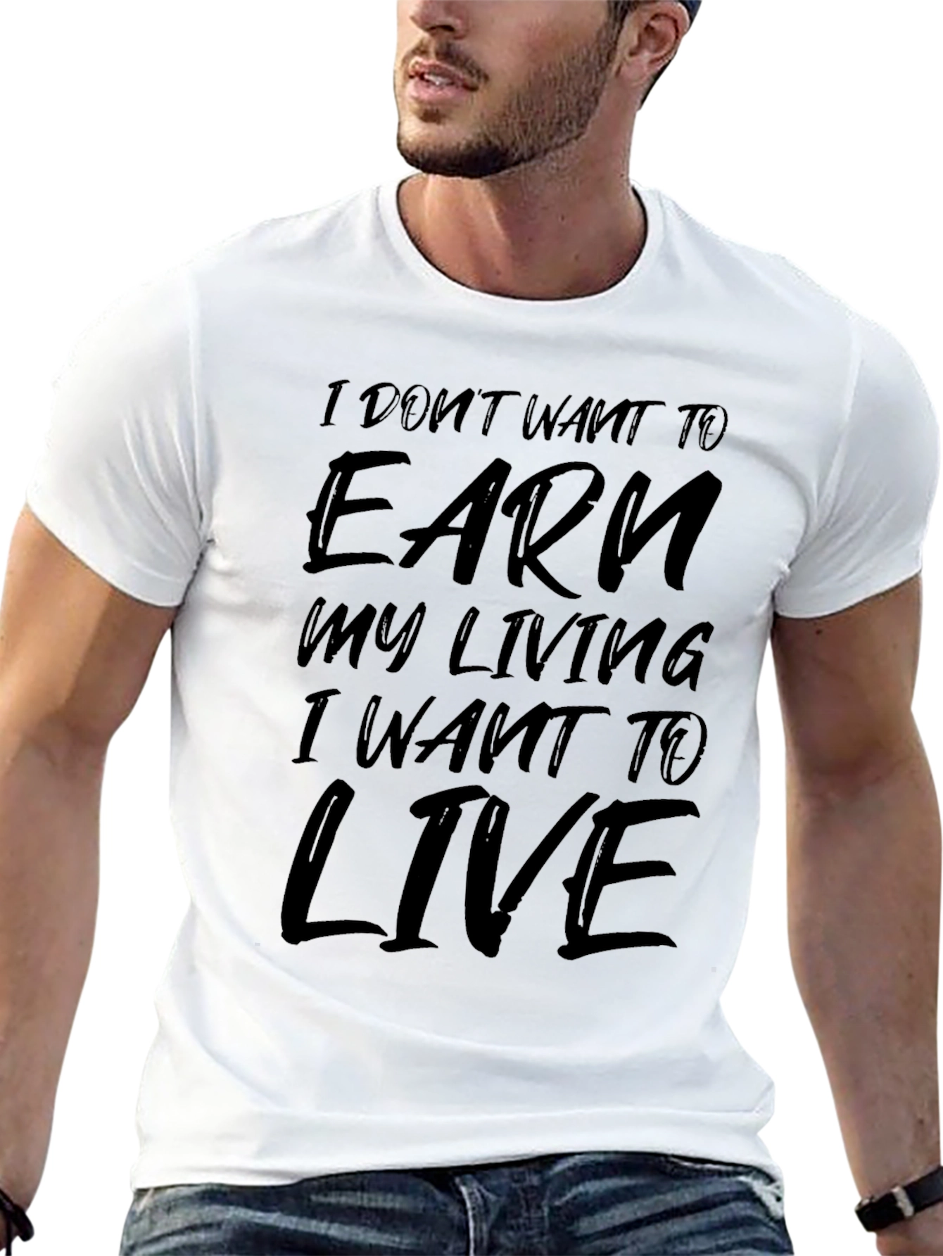 Live to Earn T-Shirt - Black Graphic Tee