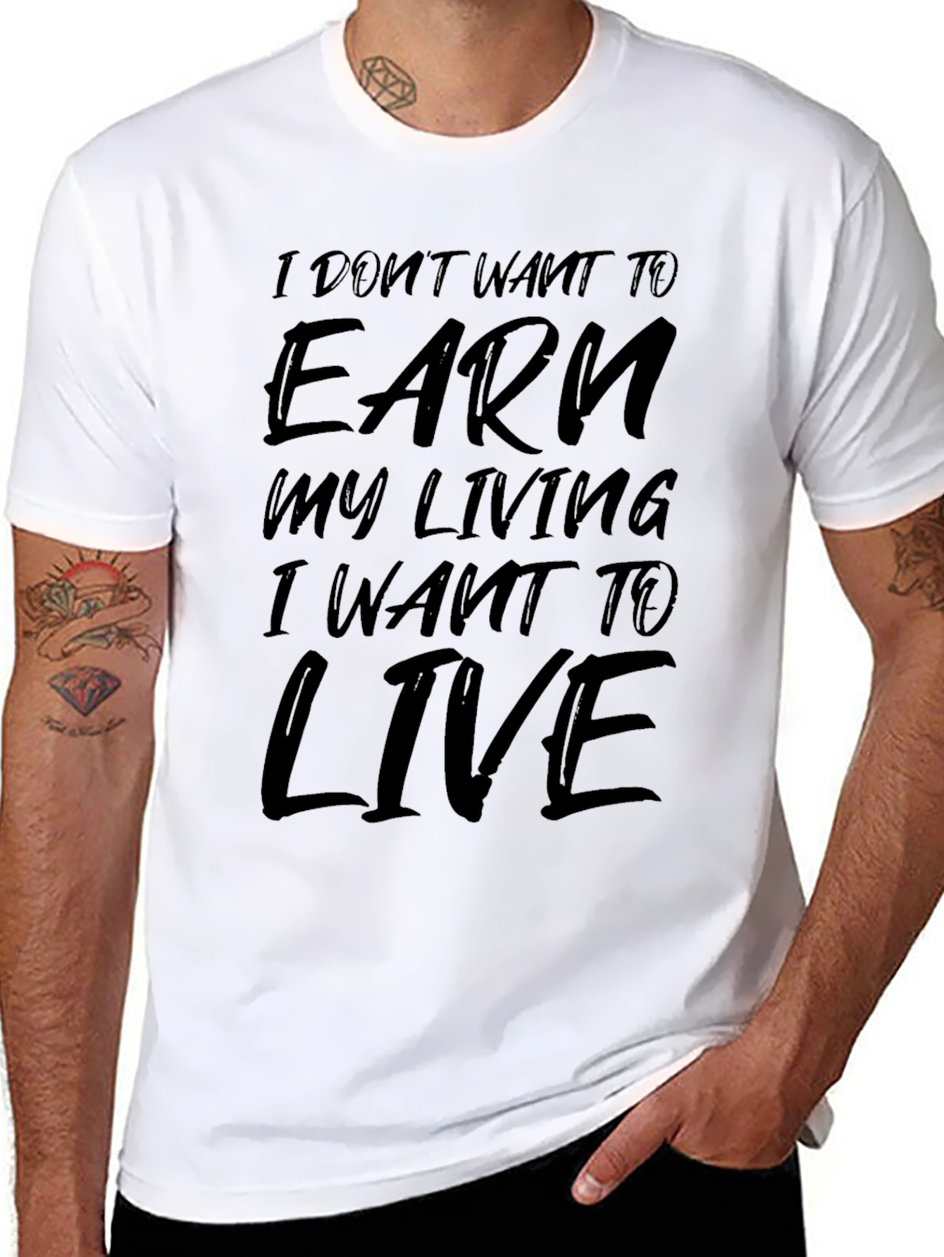 Live to Earn T-Shirt - Black Graphic Tee