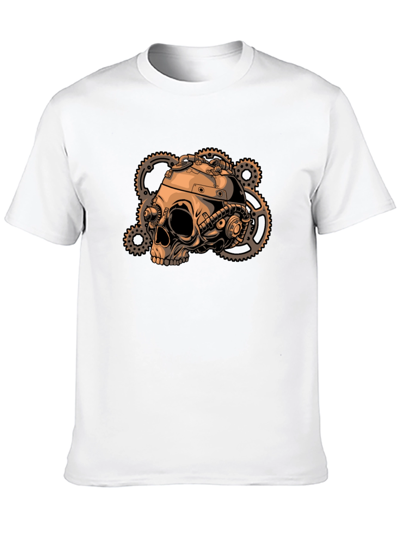 Steampunk Skull & Gears Graphic T-Shirt