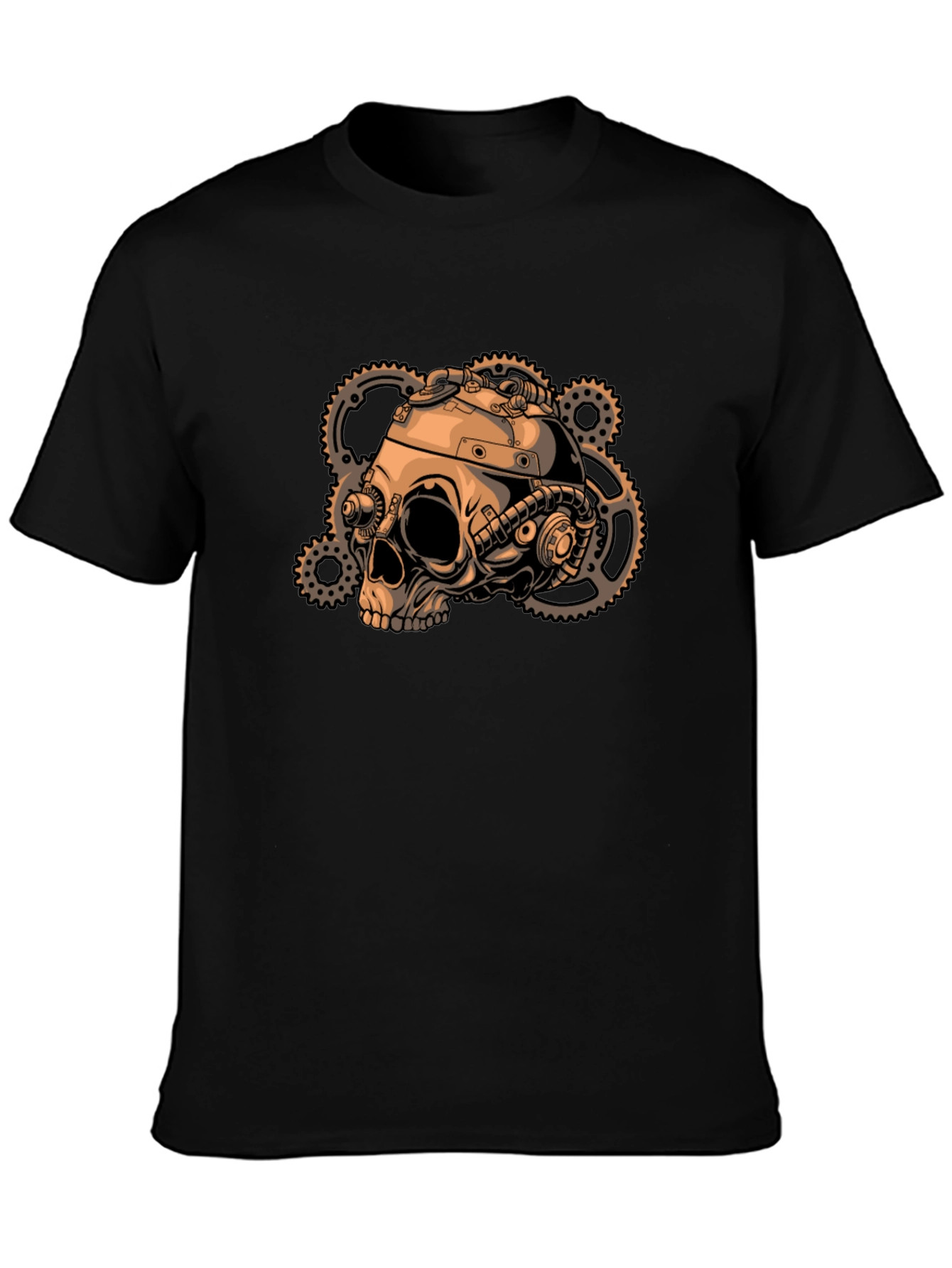 Steampunk Skull & Gears Graphic T-Shirt