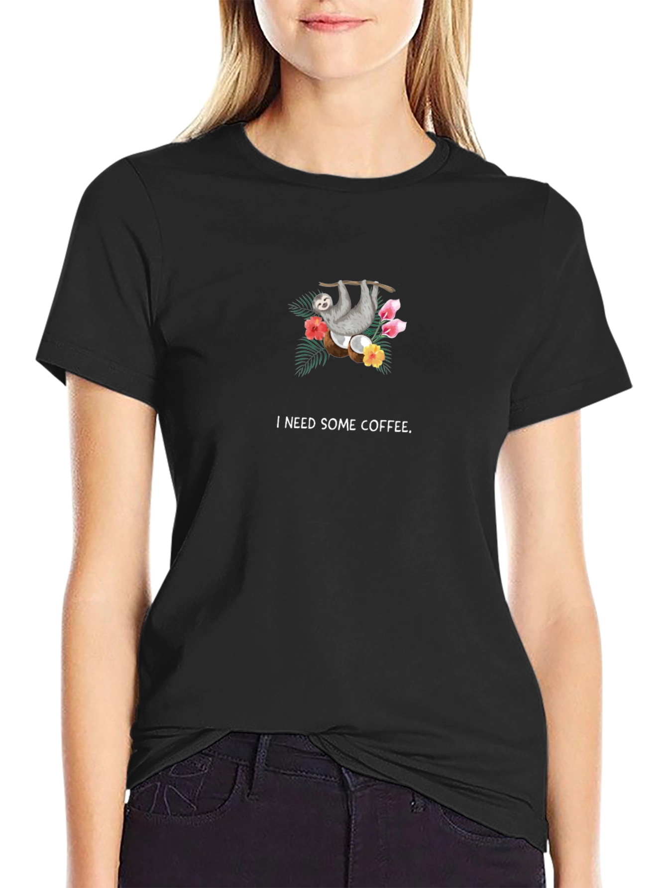 I Need Coffee Sloth T-Shirt - Unisex Relaxed Fit