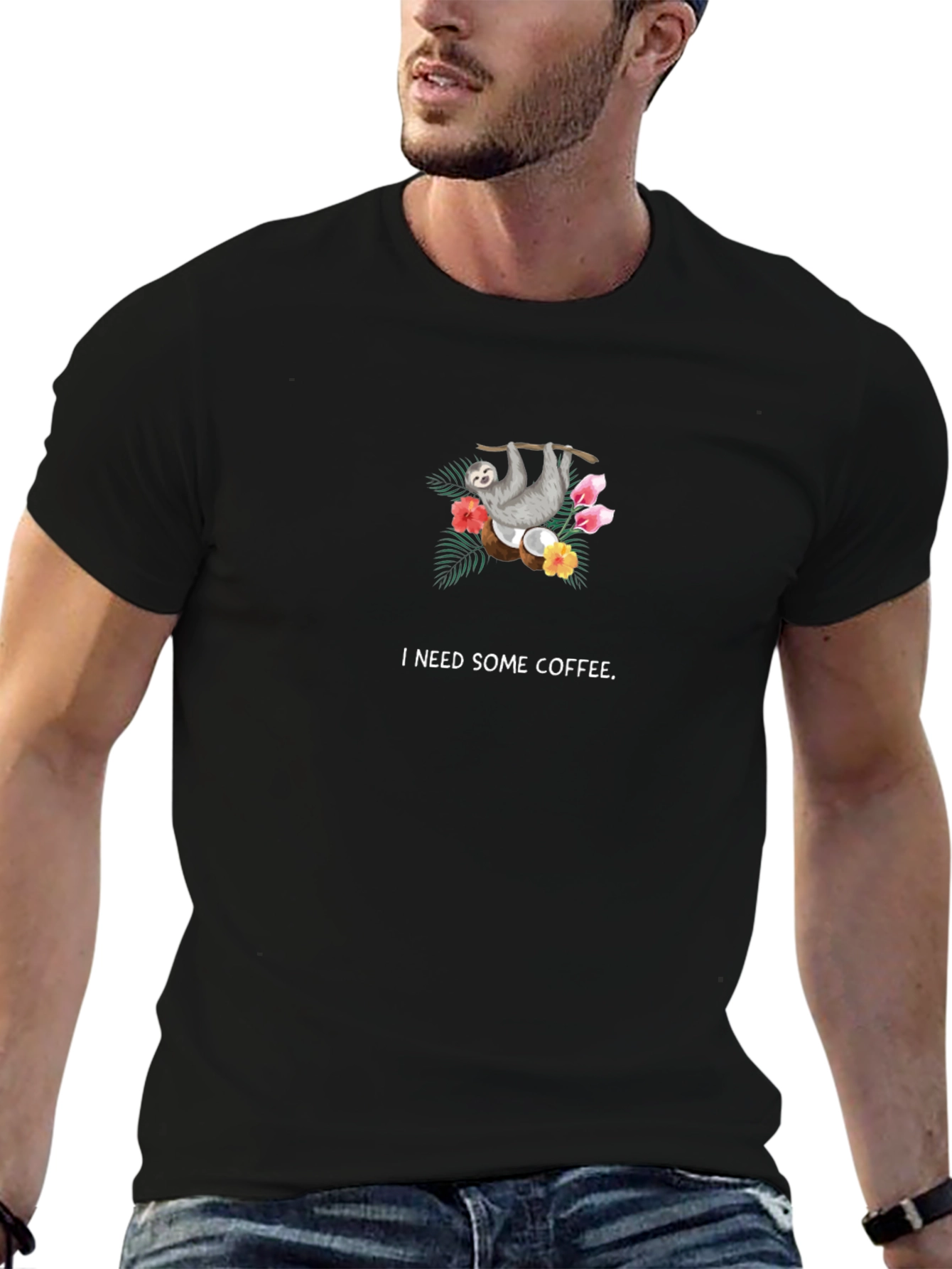 I Need Coffee Sloth T-Shirt - Unisex Relaxed Fit