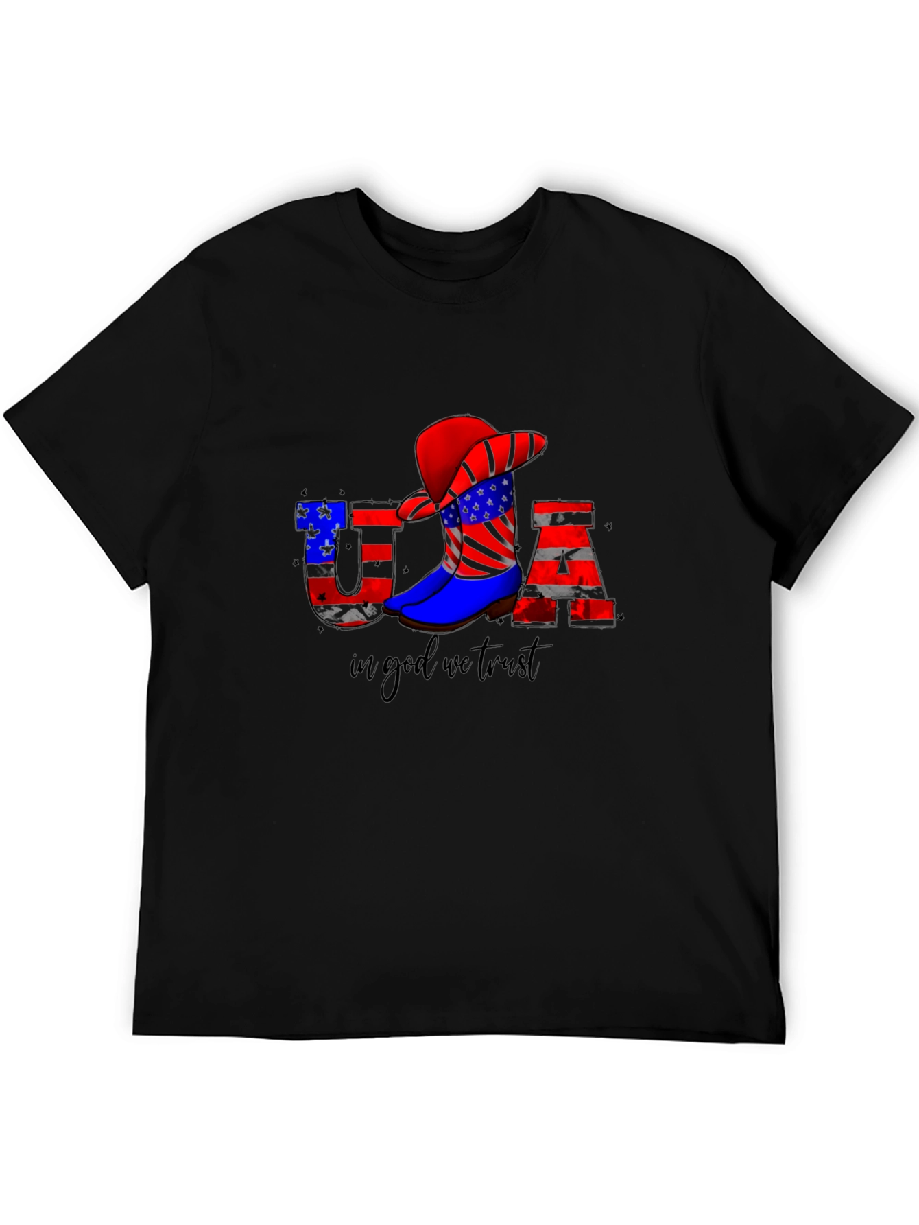 USA Patriotic Cowboy Boot T-Shirt