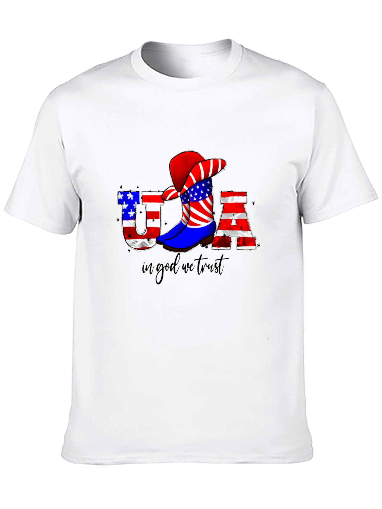USA Patriotic Cowboy Boot T-Shirt
