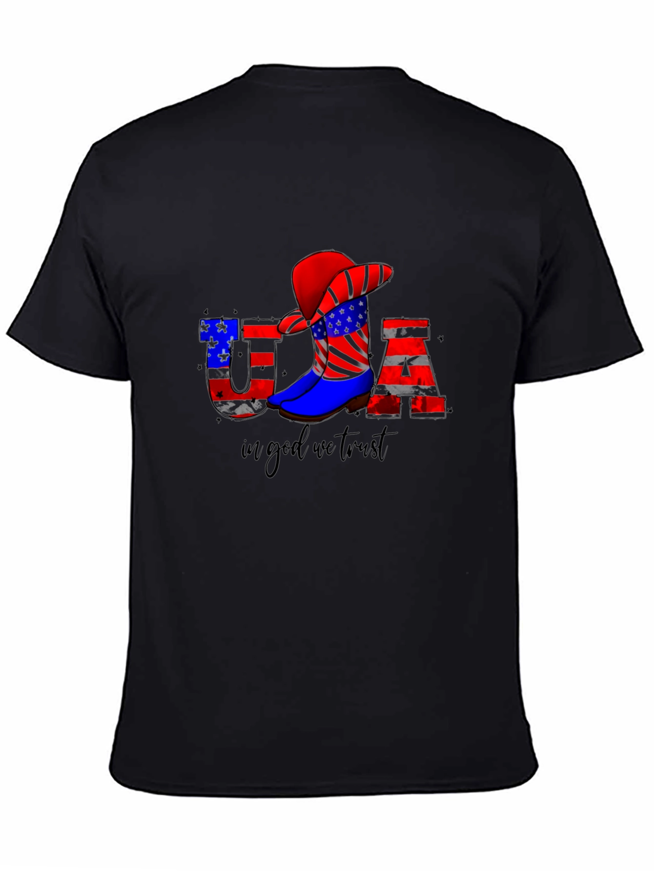 USA Patriotic Cowboy Boot T-Shirt