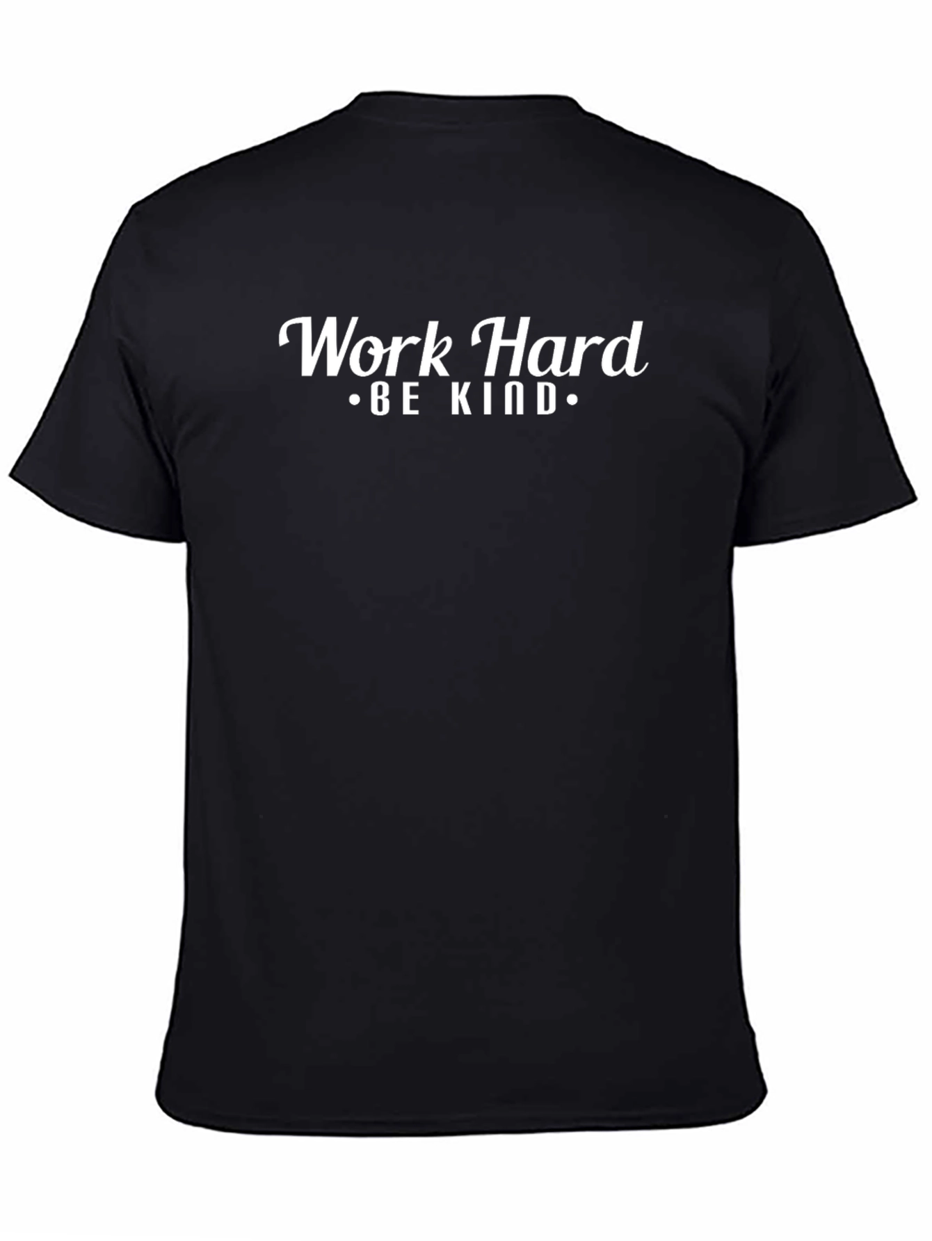 Work Hard Be Kind Black Crew Neck T-Shirt