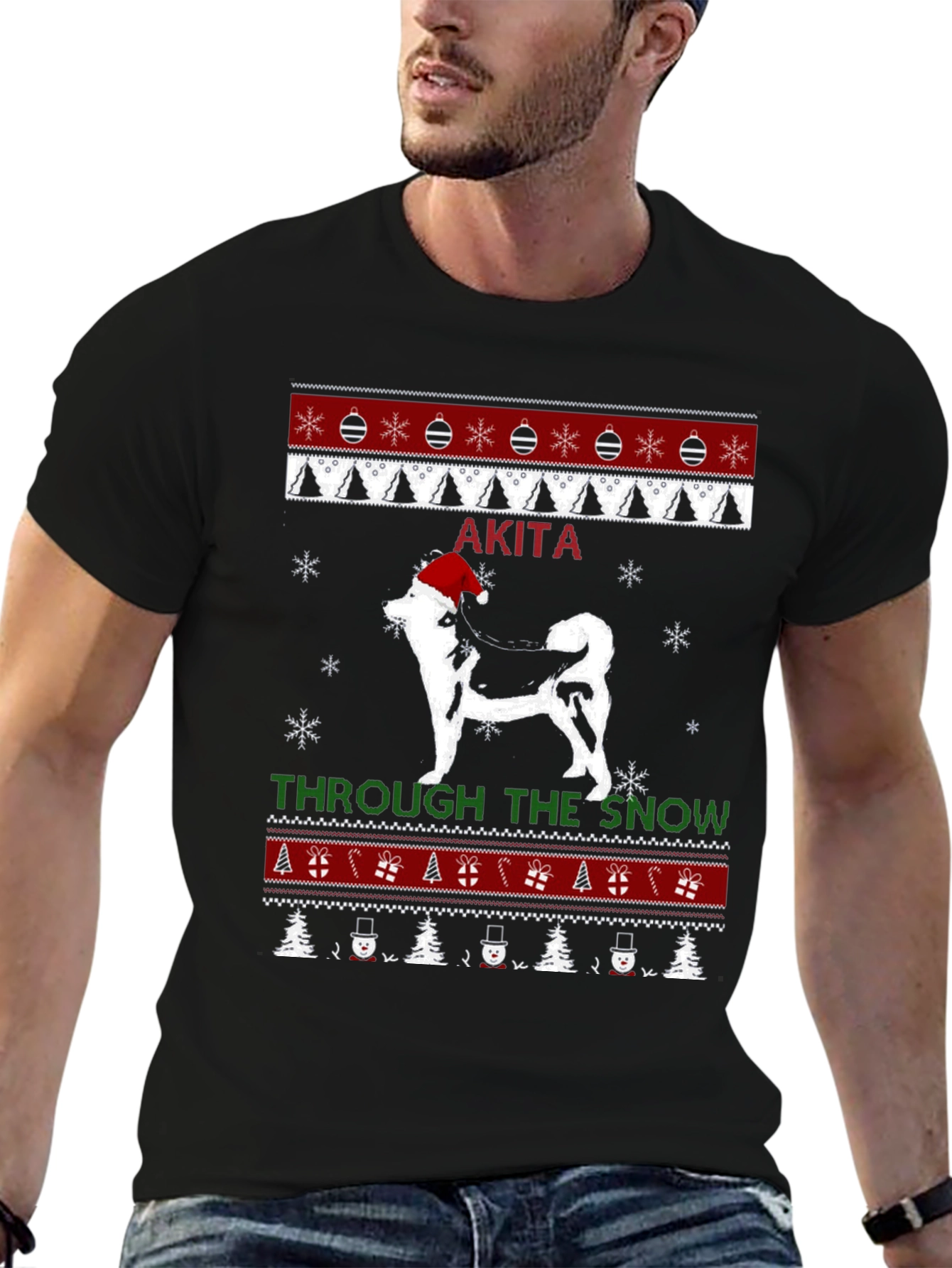 Akita Dog Christmas Sweater T-Shirt