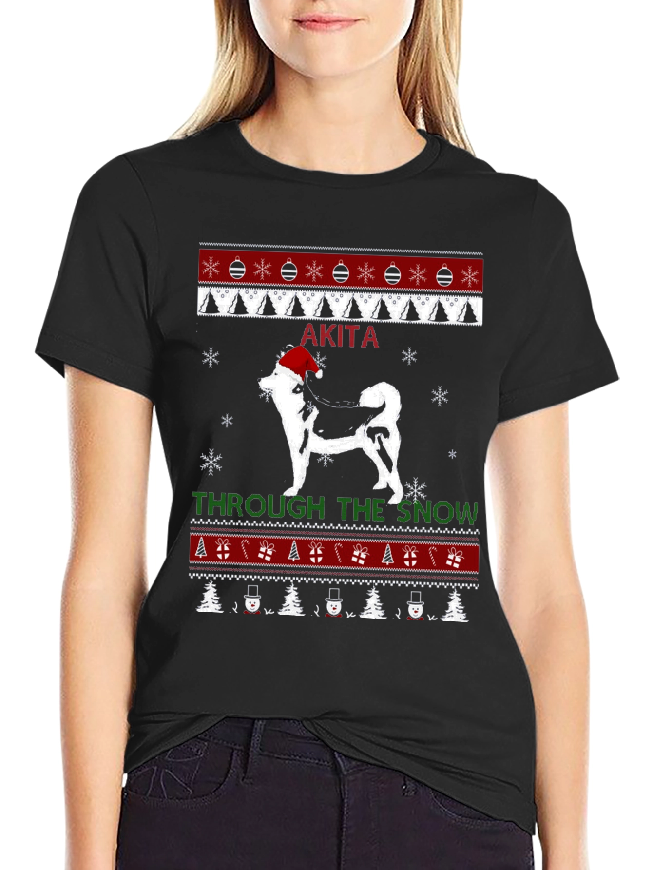 Akita Dog Christmas Sweater T-Shirt
