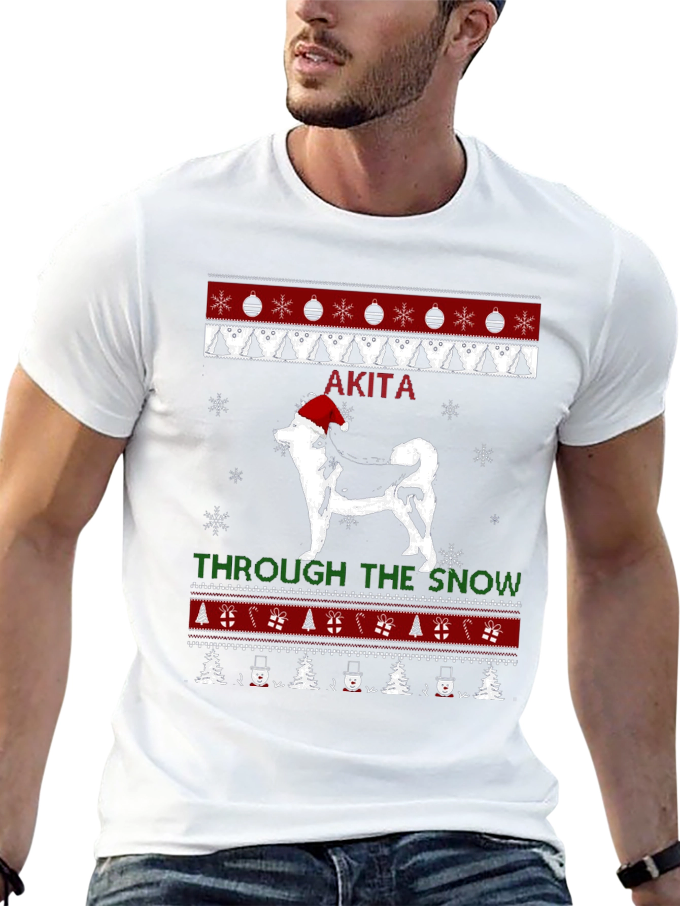 Akita Dog Christmas Sweater T-Shirt