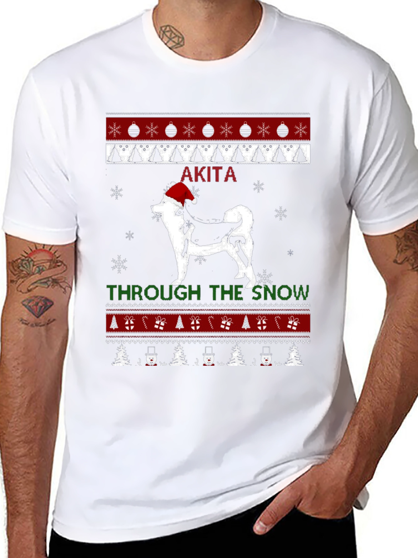 Akita Dog Christmas Sweater T-Shirt