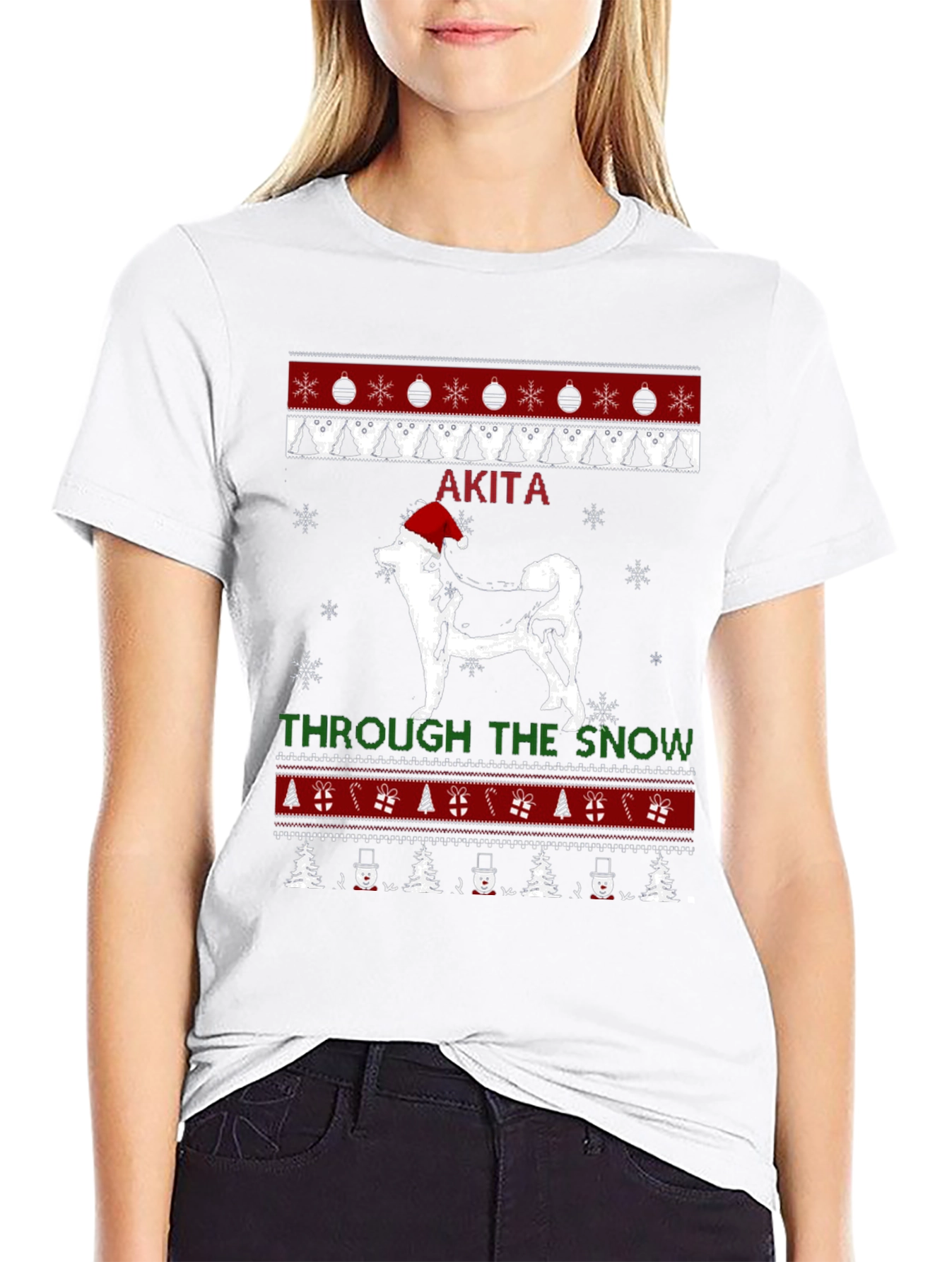 Akita Dog Christmas Sweater T-Shirt