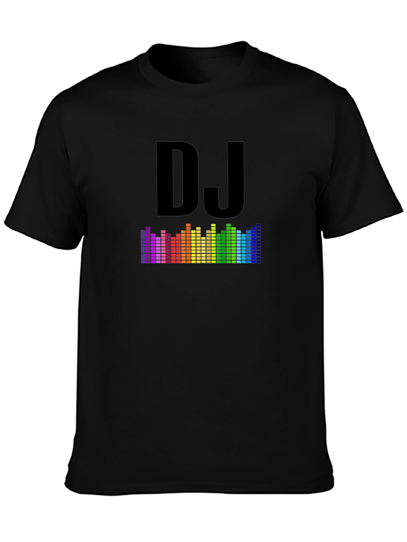 DJ Rainbow Equalizer Black Graphic T-Shirt