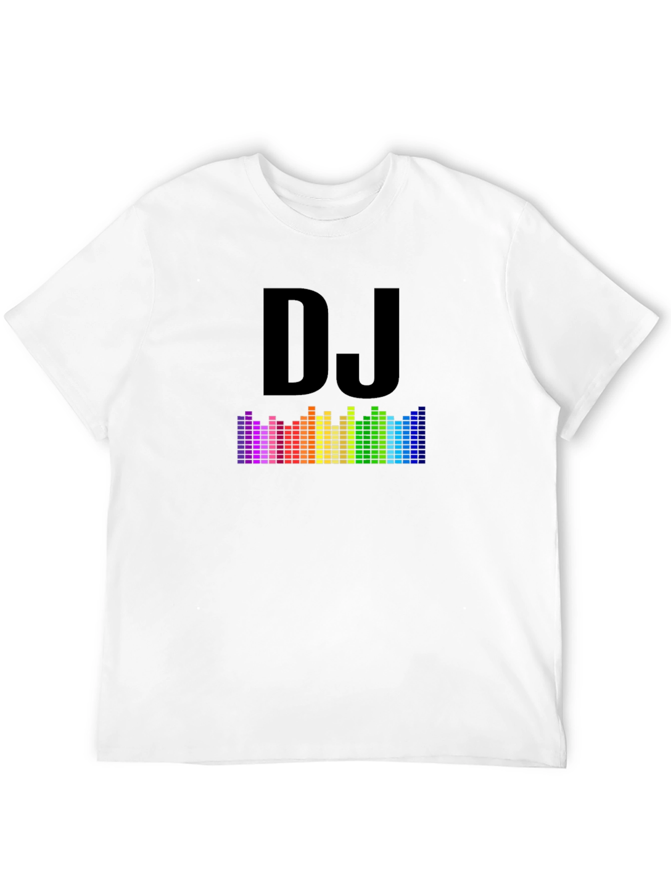 DJ Rainbow Equalizer Black Graphic T-Shirt
