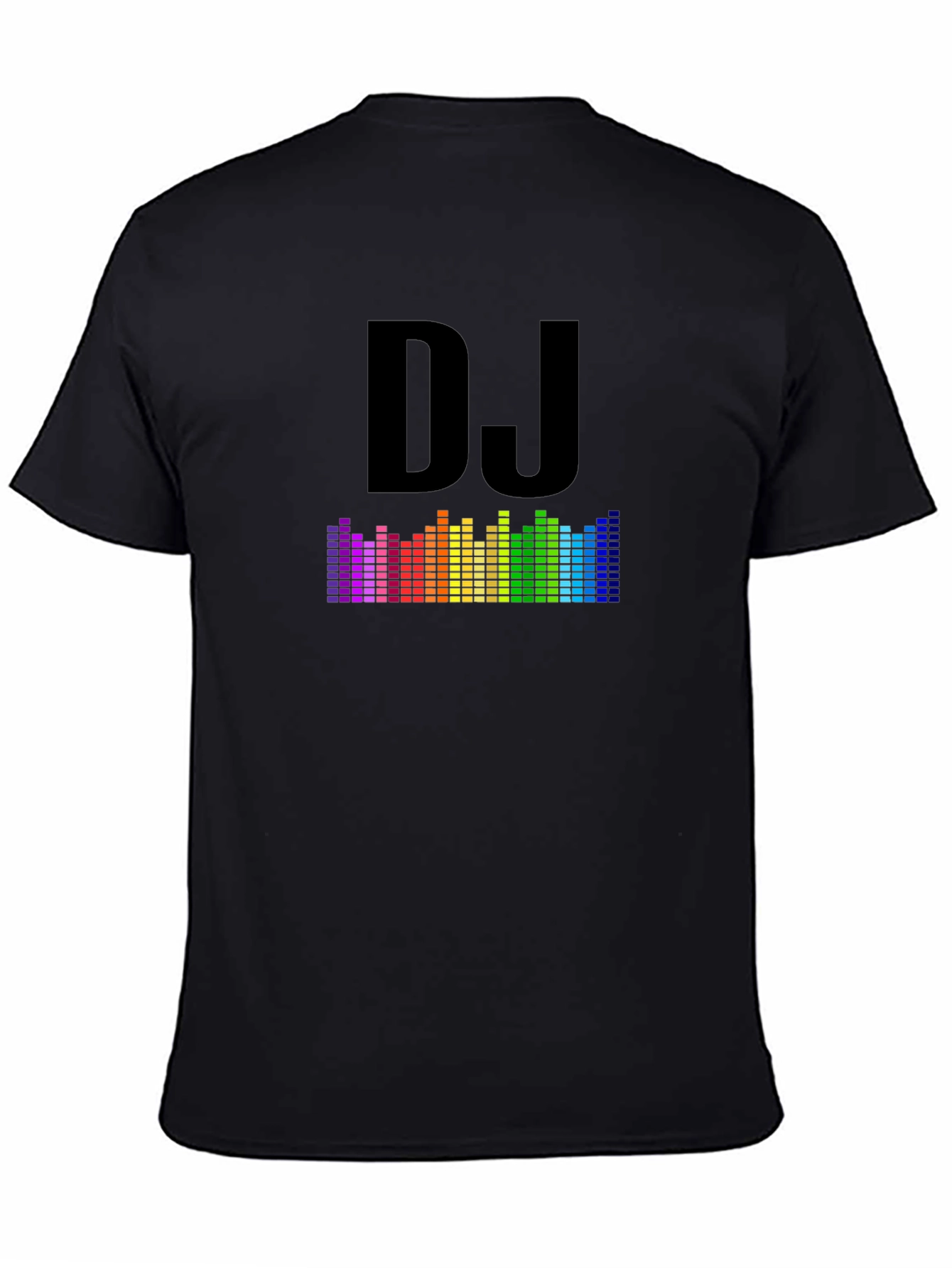 DJ Rainbow Equalizer Black Graphic T-Shirt
