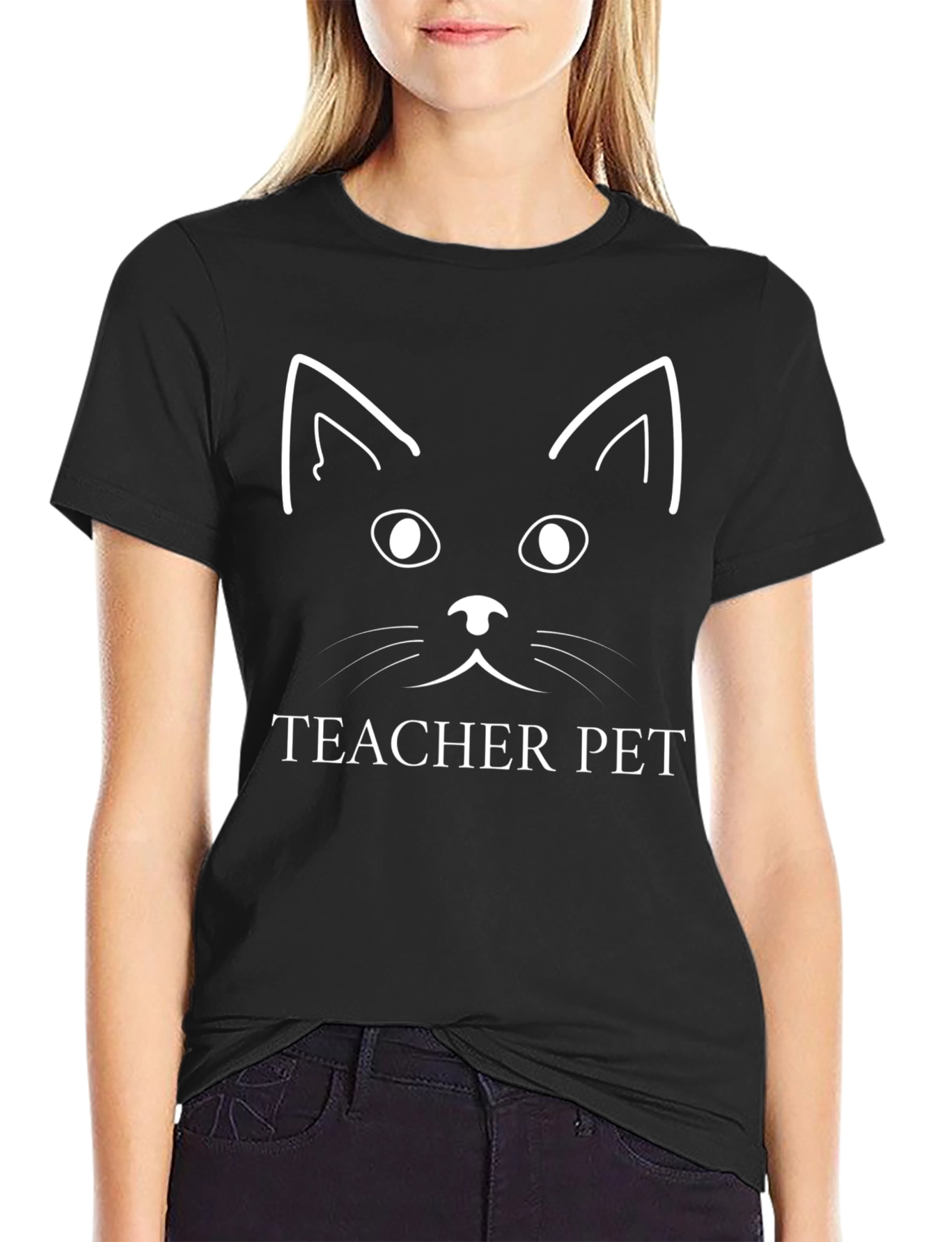 Teacher Pet Cat Graphic T-Shirt