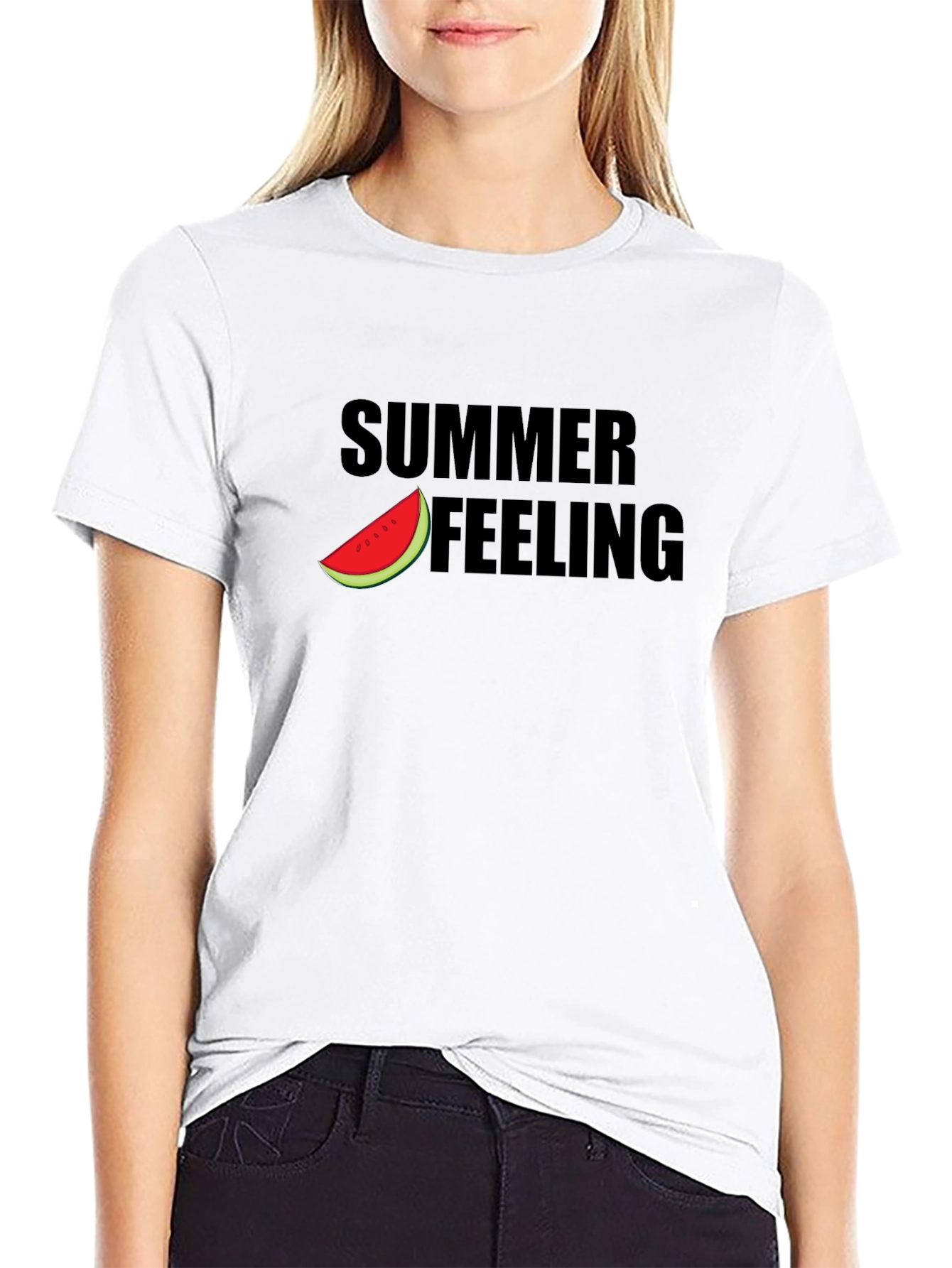 Summer Feeling Graphic Tee - Black