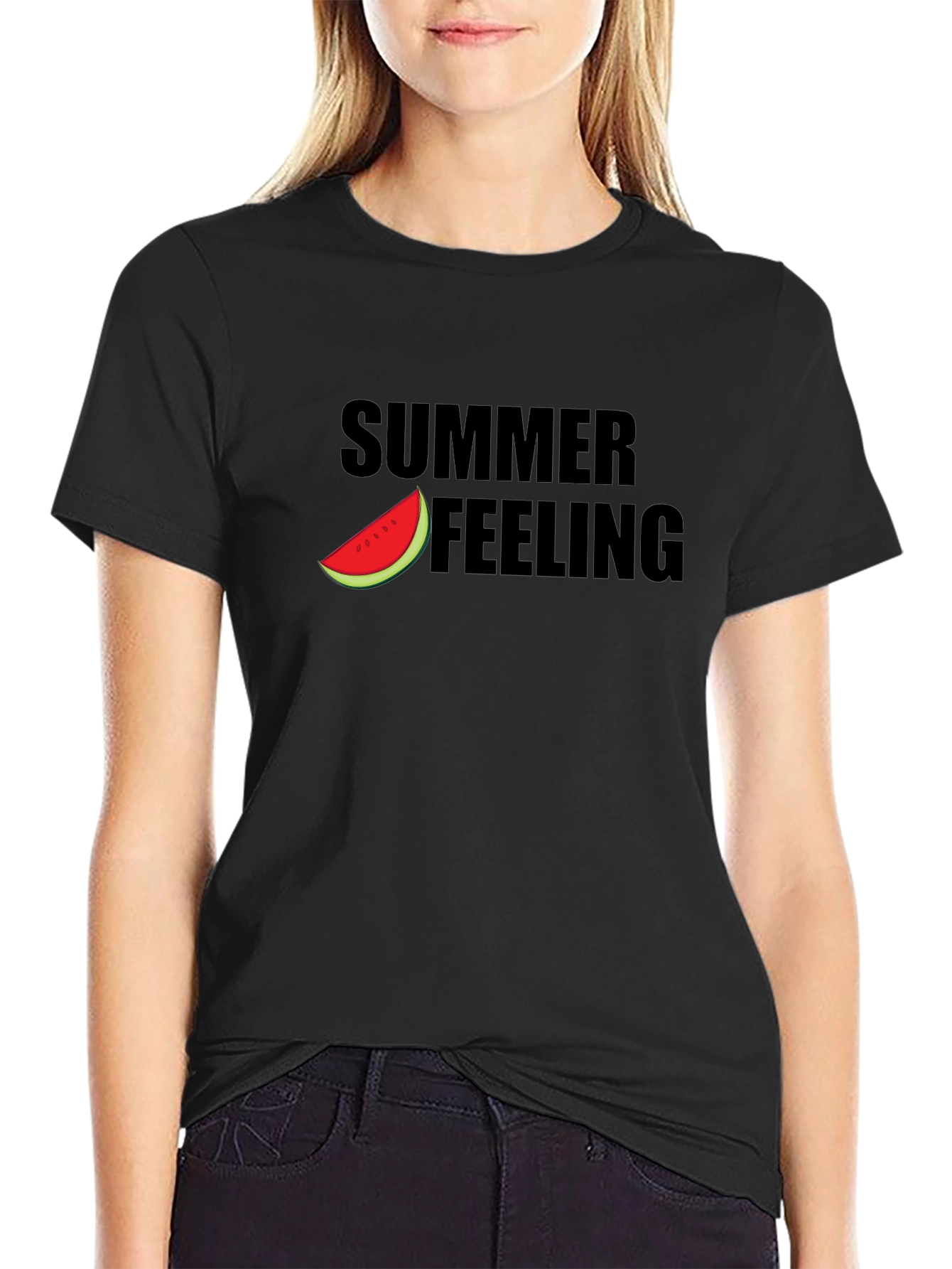 Summer Feeling Graphic Tee - Black