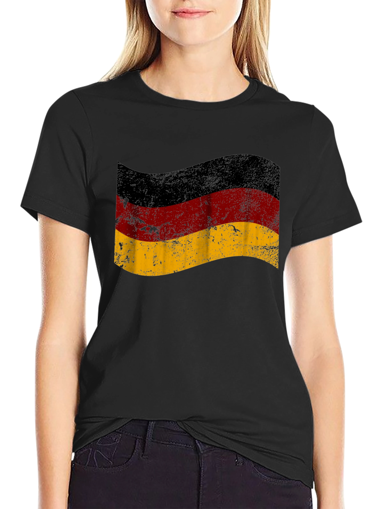 German Flag T-Shirt - Distressed Style