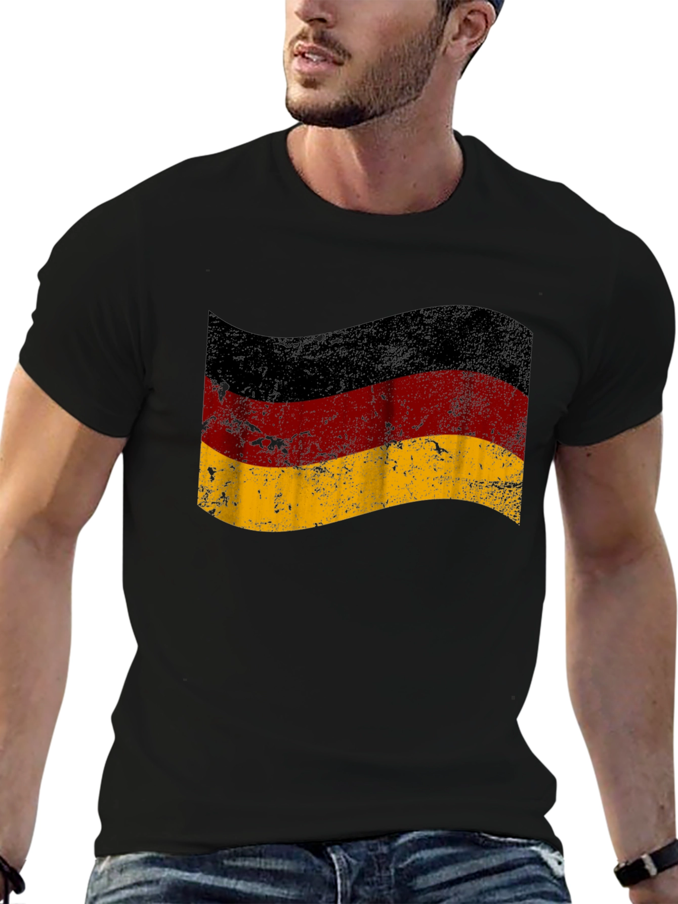 German Flag T-Shirt - Distressed Style