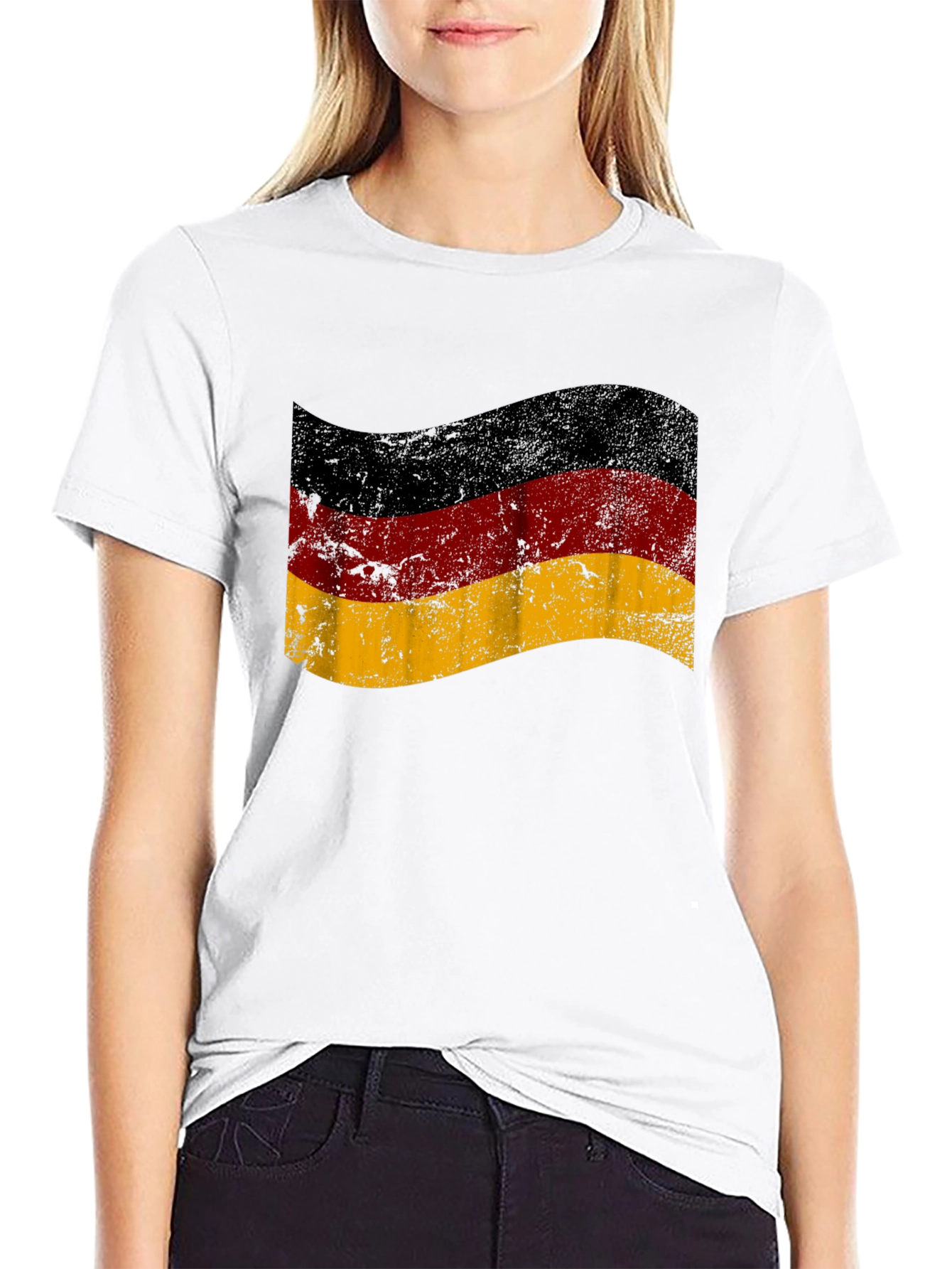 German Flag T-Shirt - Distressed Style