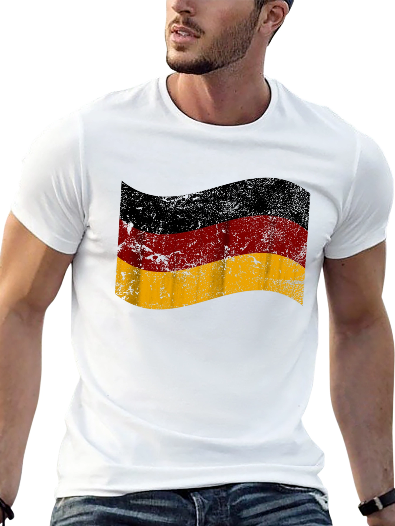 German Flag T-Shirt - Distressed Style