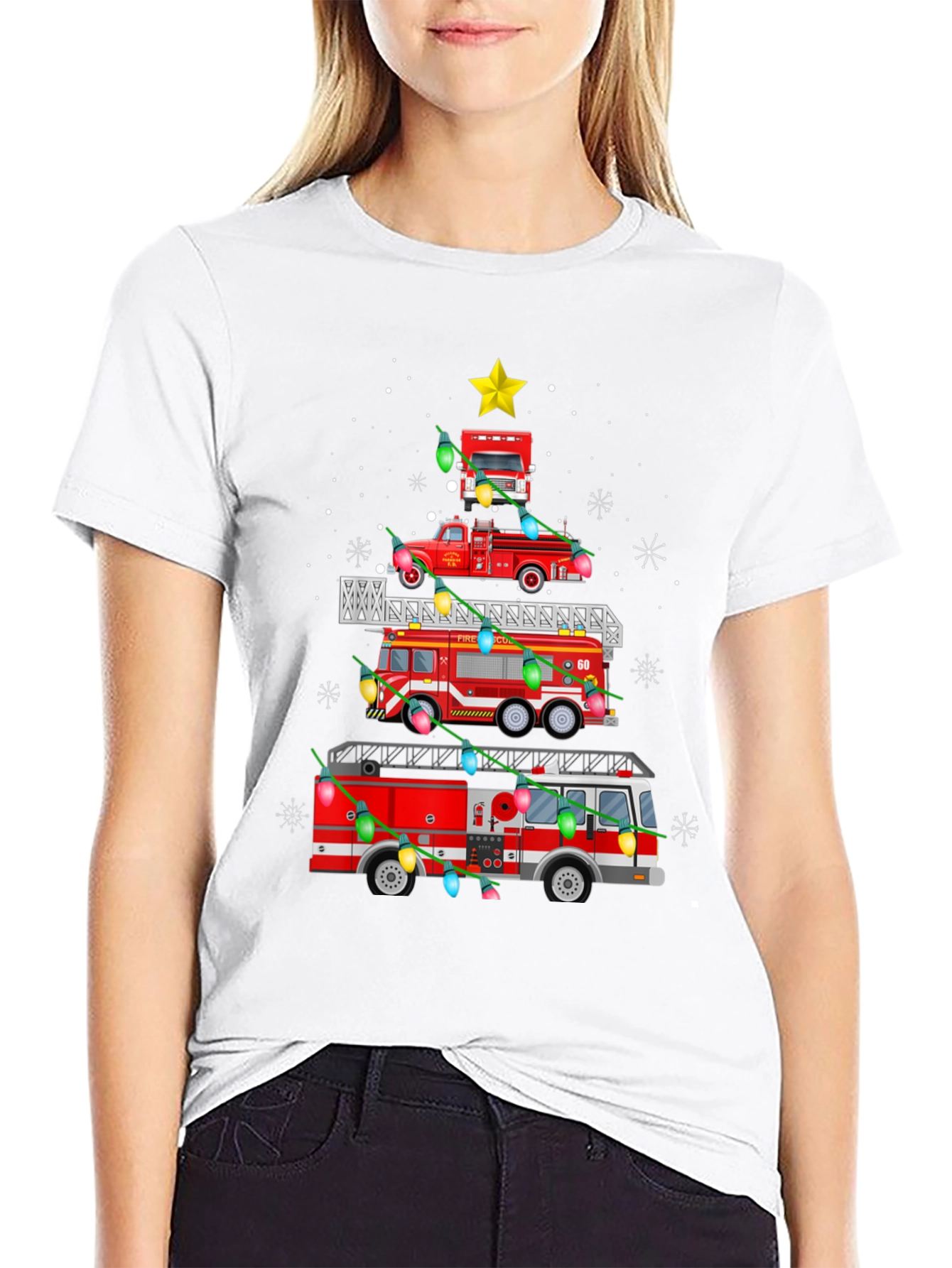 Firetruck Christmas Tree T-Shirt