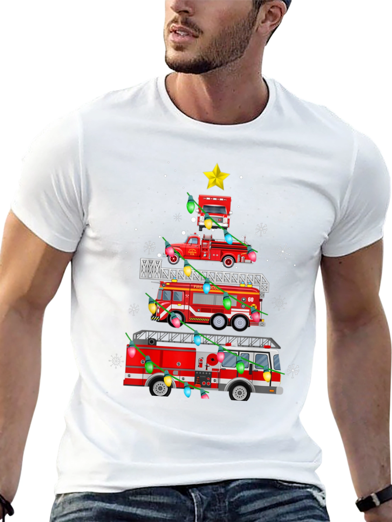 Firetruck Christmas Tree T-Shirt