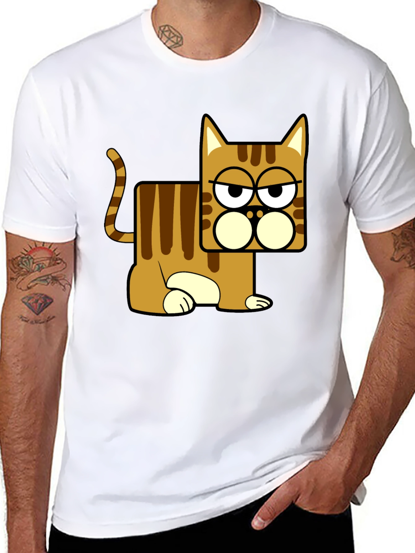 Funny Cat Graphic T-Shirt - Black