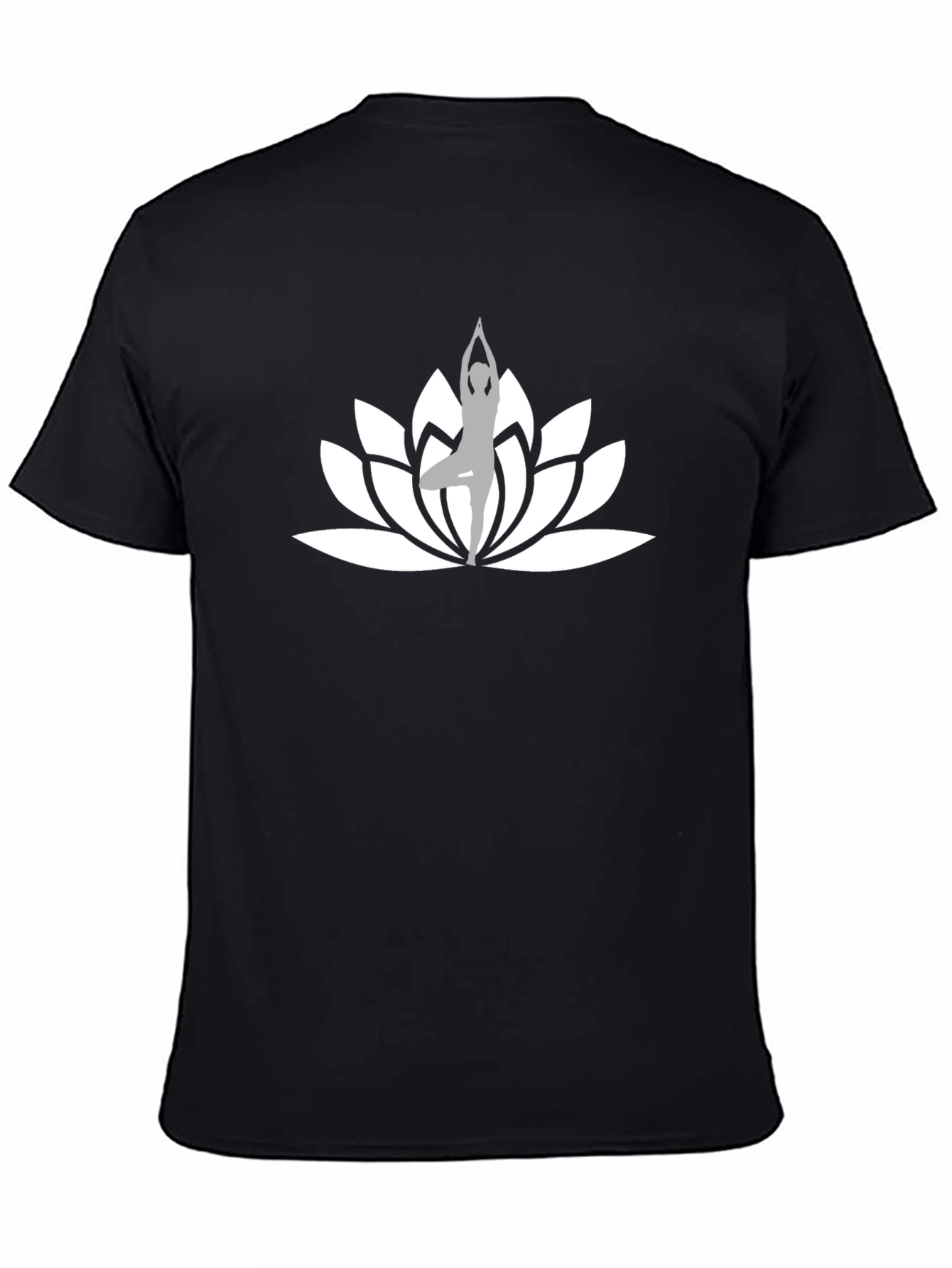 Yoga Lotus Flower Black T-Shirt