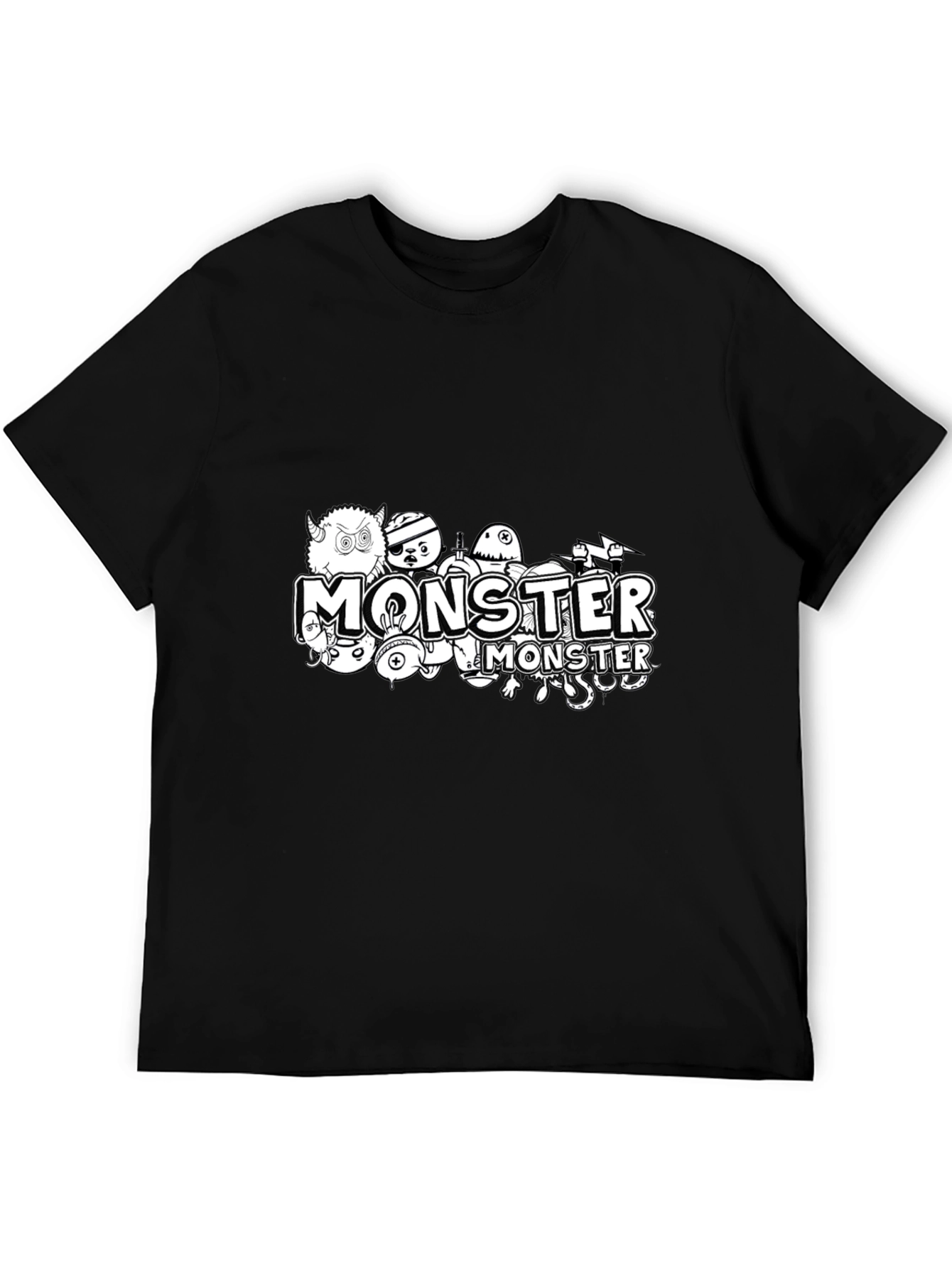 Monster Graphic Black T-Shirt