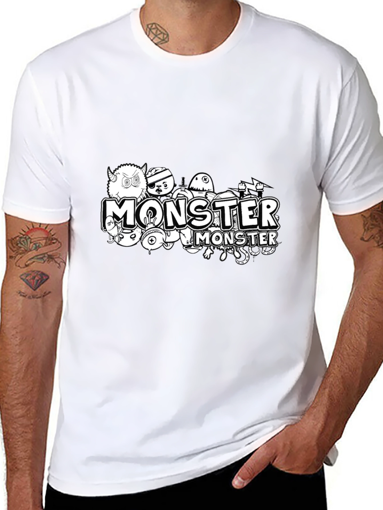 Monster Graphic Black T-Shirt