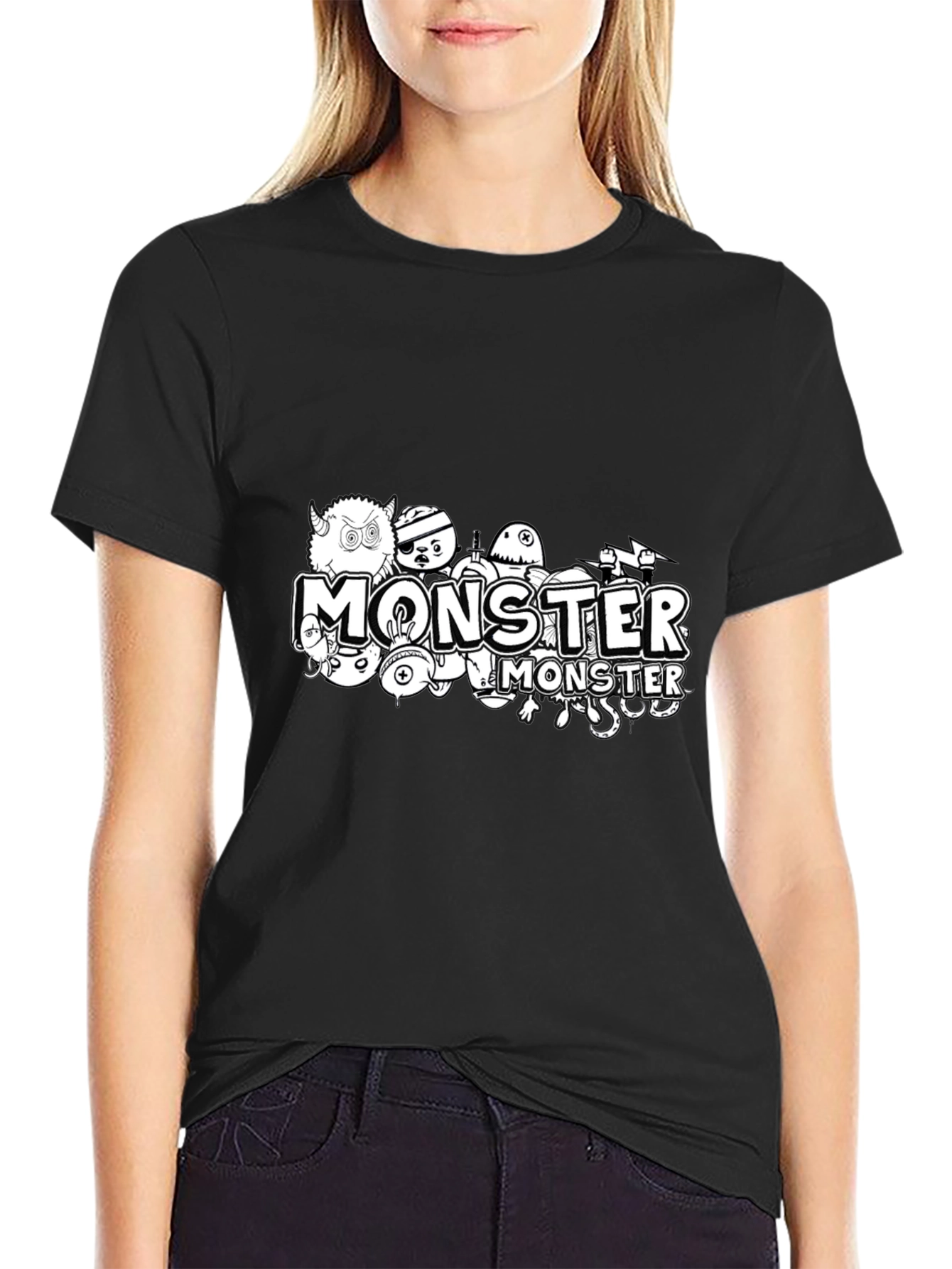 Monster Graphic Black T-Shirt