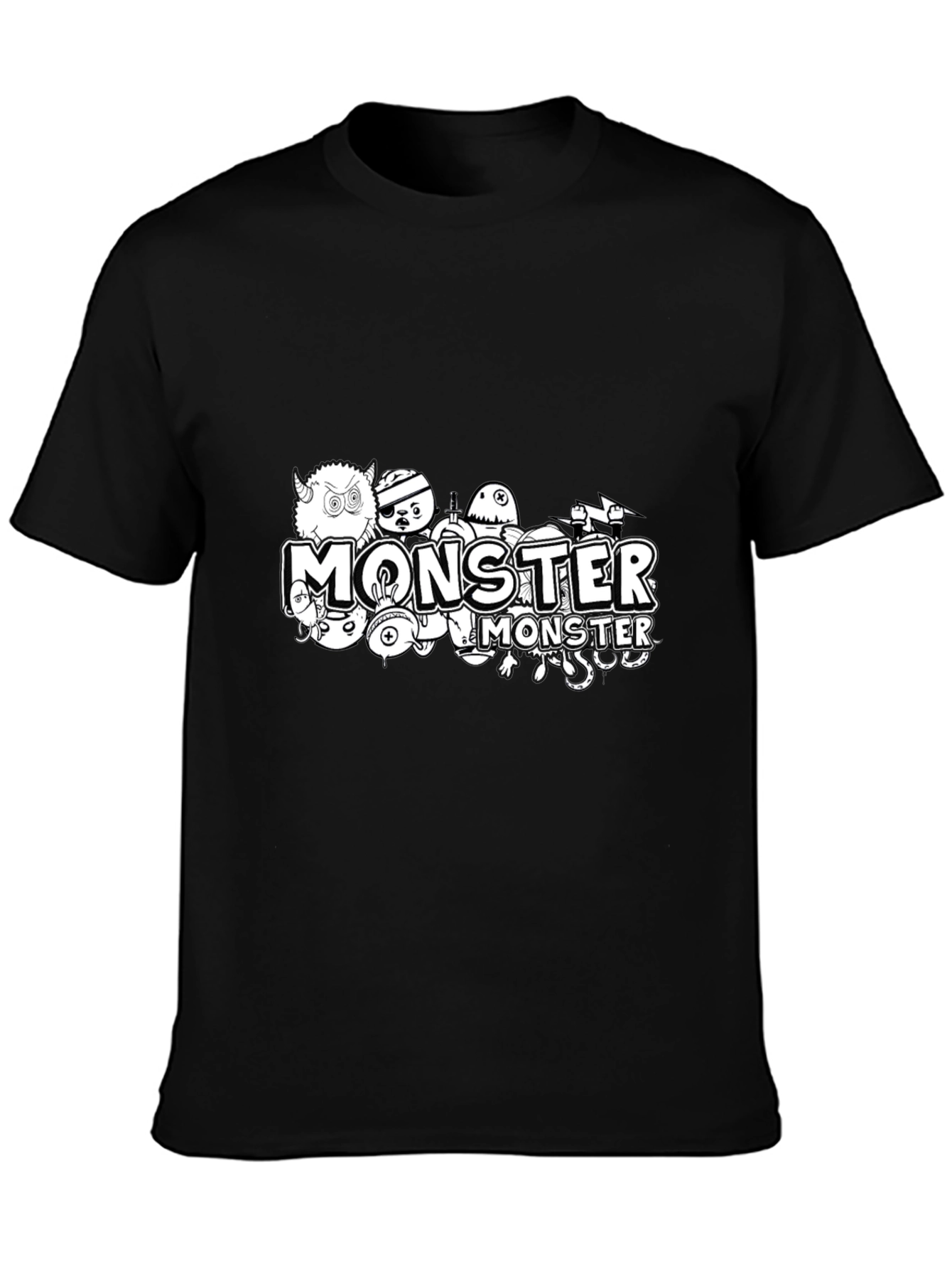 Monster Graphic Black T-Shirt