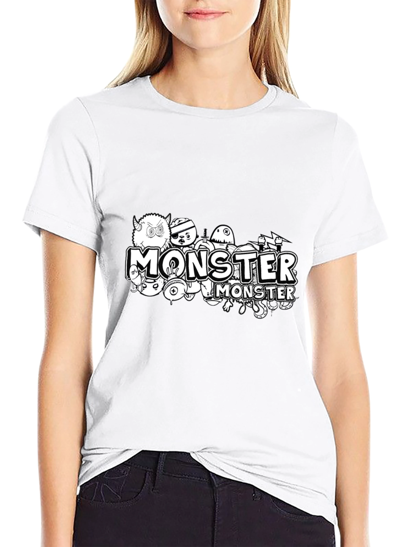 Monster Graphic Black T-Shirt